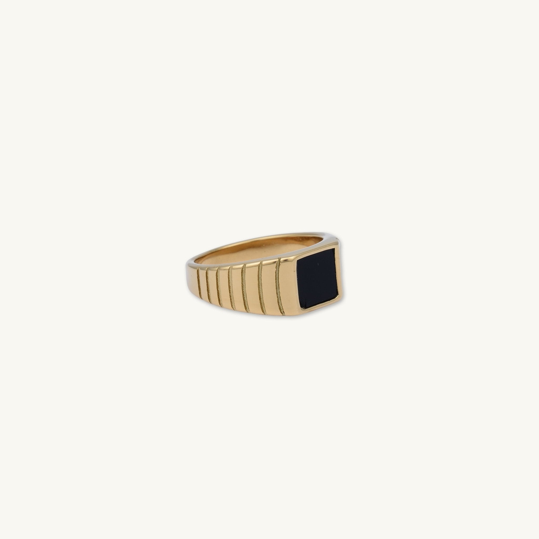 Unisex Black Signet Statement Ring - Camile & Stone