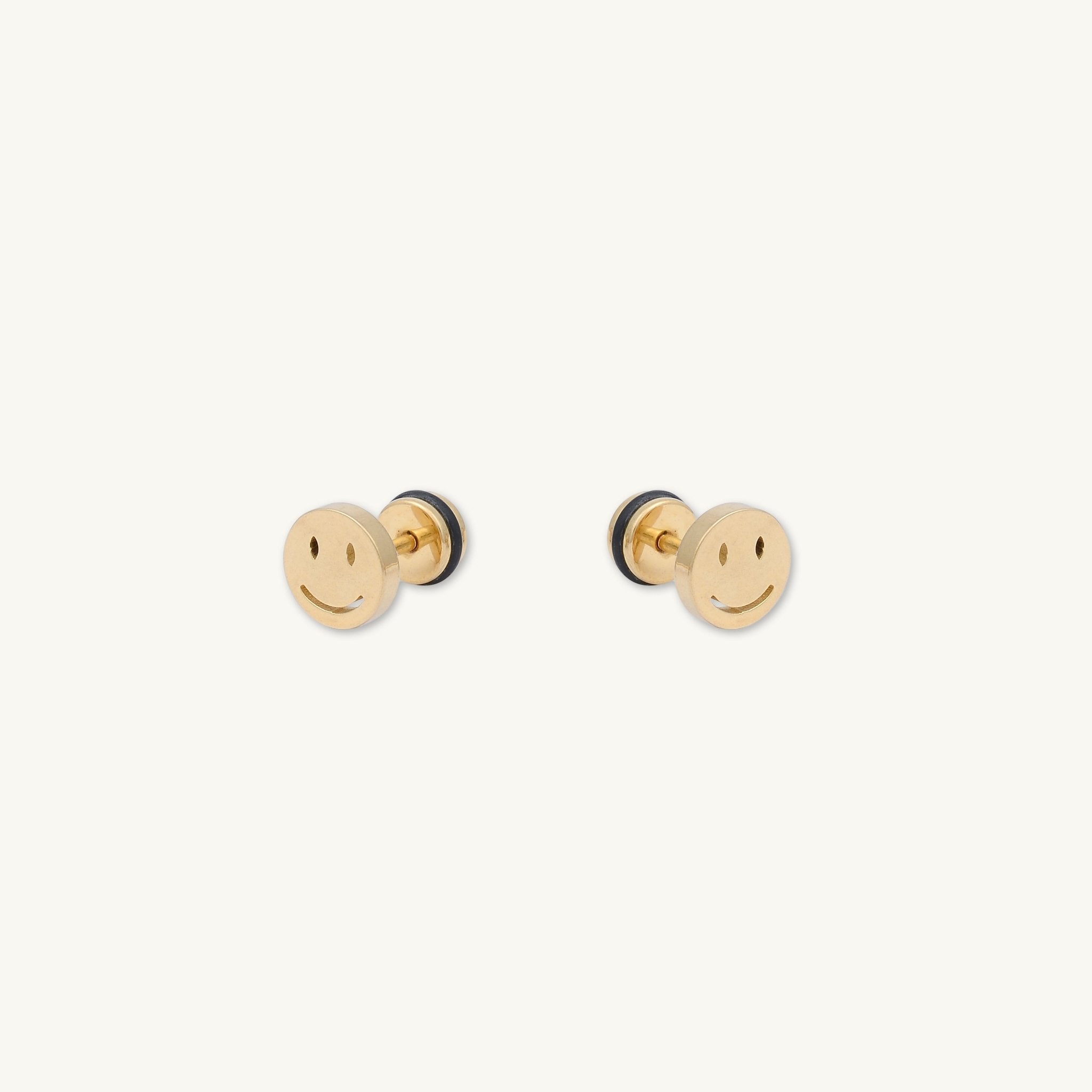 Unisex Smiley Face Stud Earrings - Camile & Stone