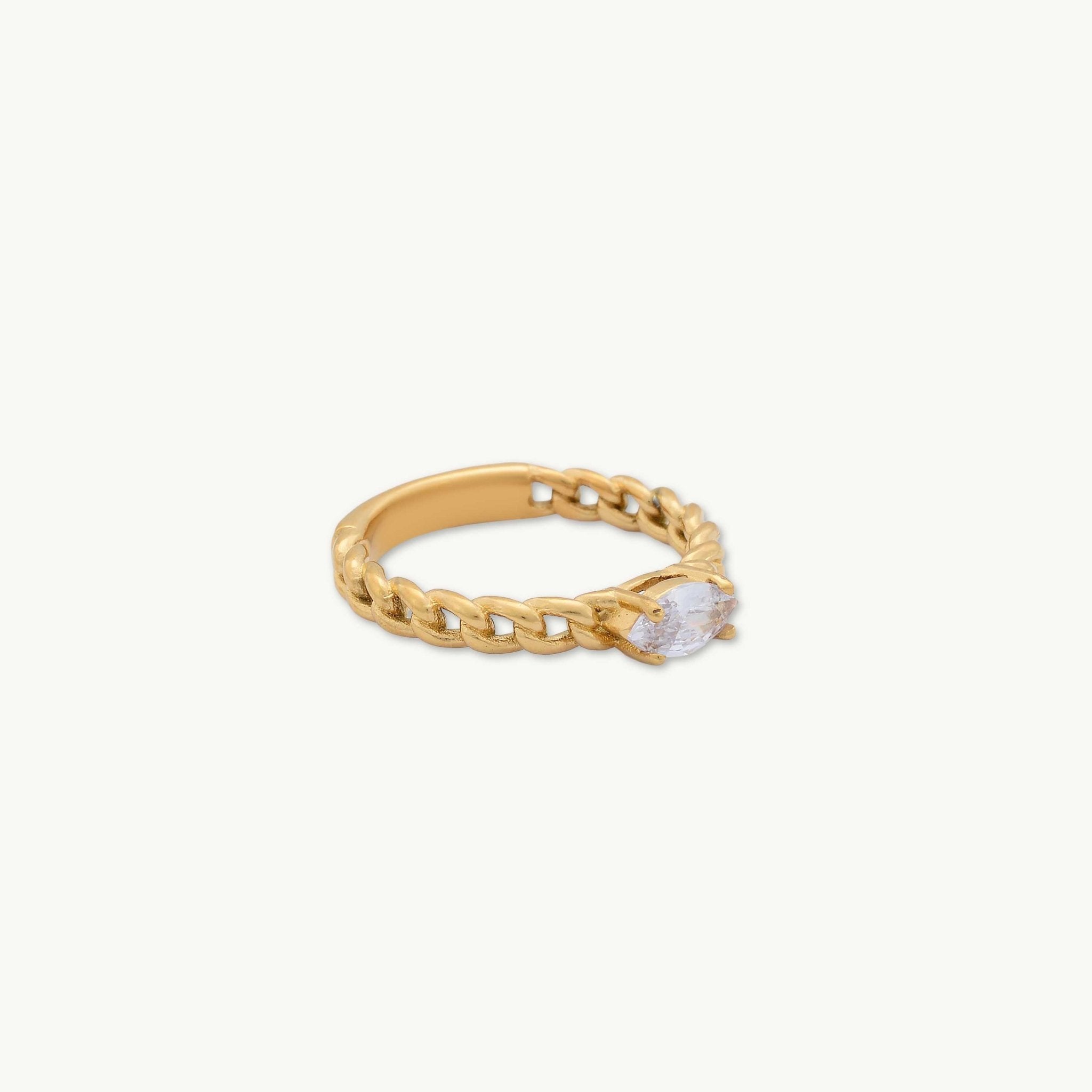 Vesa Cuban Marquise Eye Ring - Camile & Stone