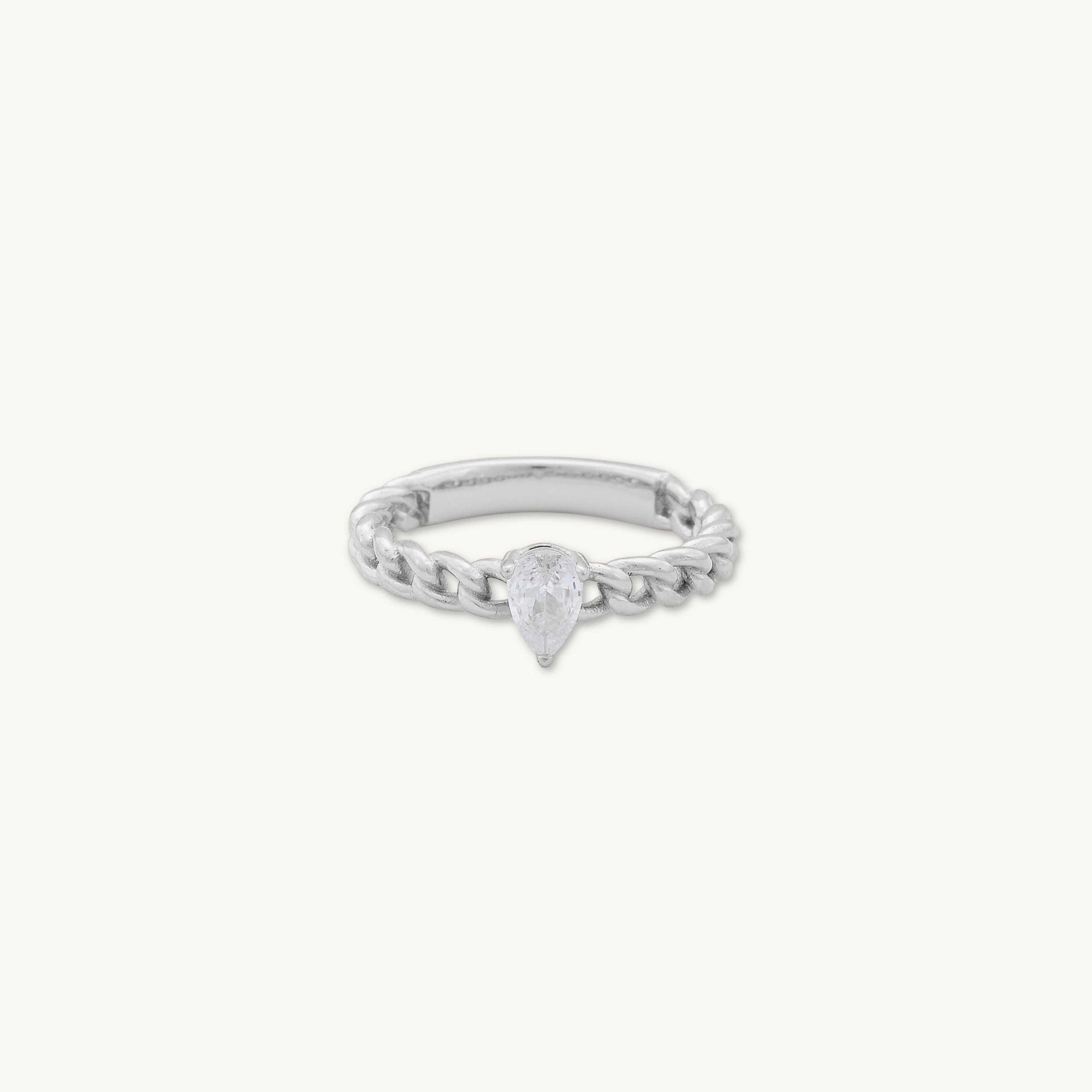 Vesa Cuban Teardrop Ring - Camile & Stone