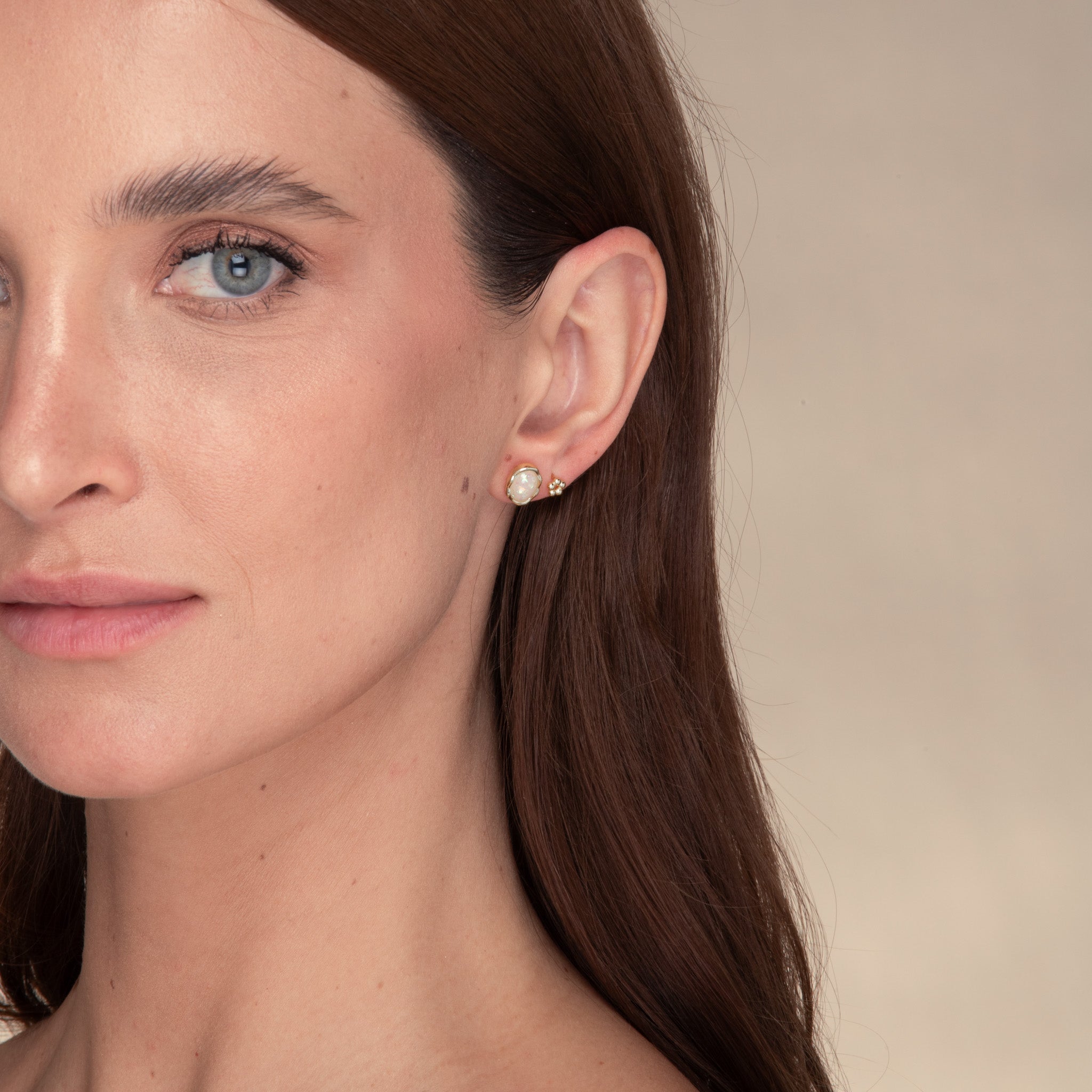 Vintage Oval Opal Stud Earrings - Camile & Stone