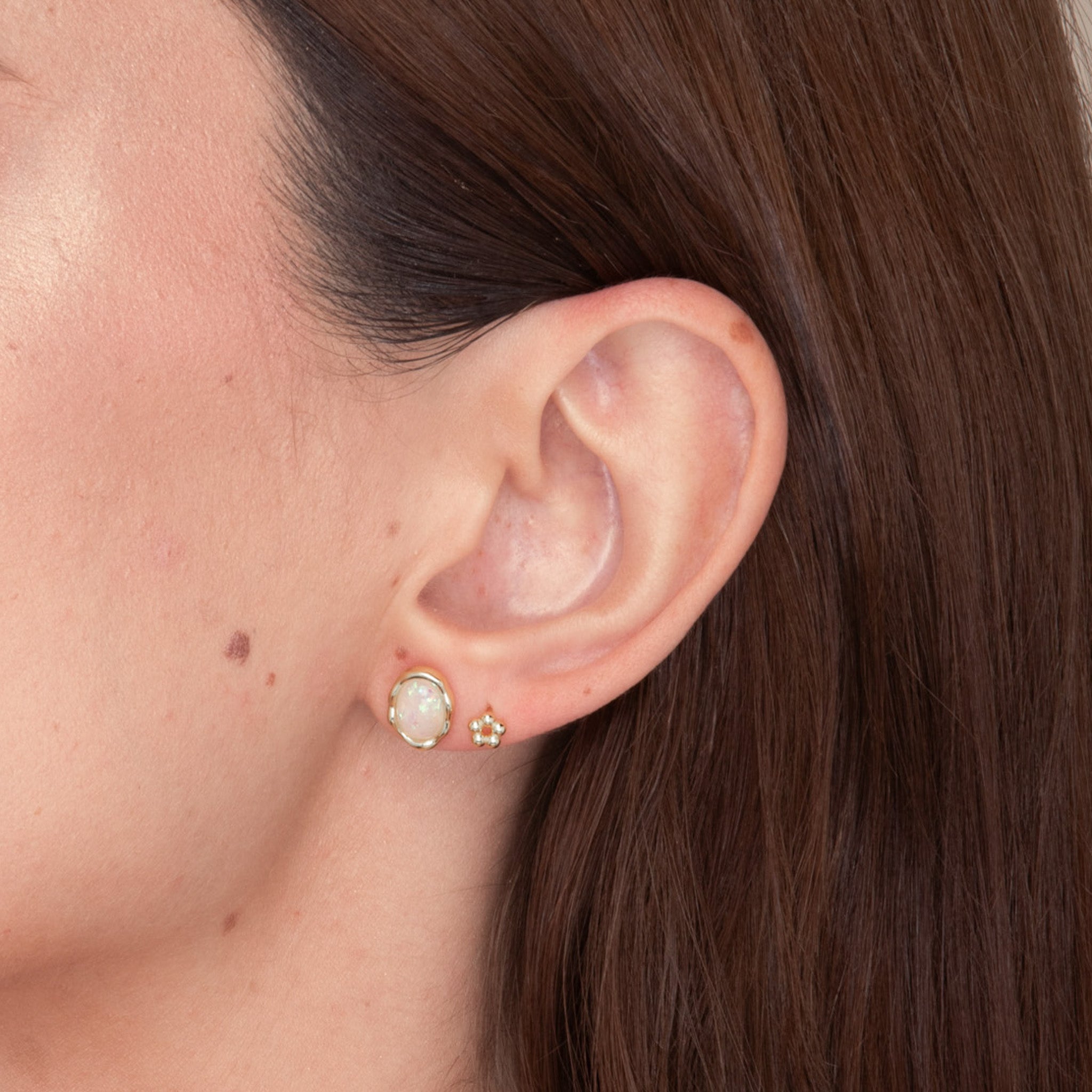Vintage Oval Opal Stud Earrings - Camile & Stone