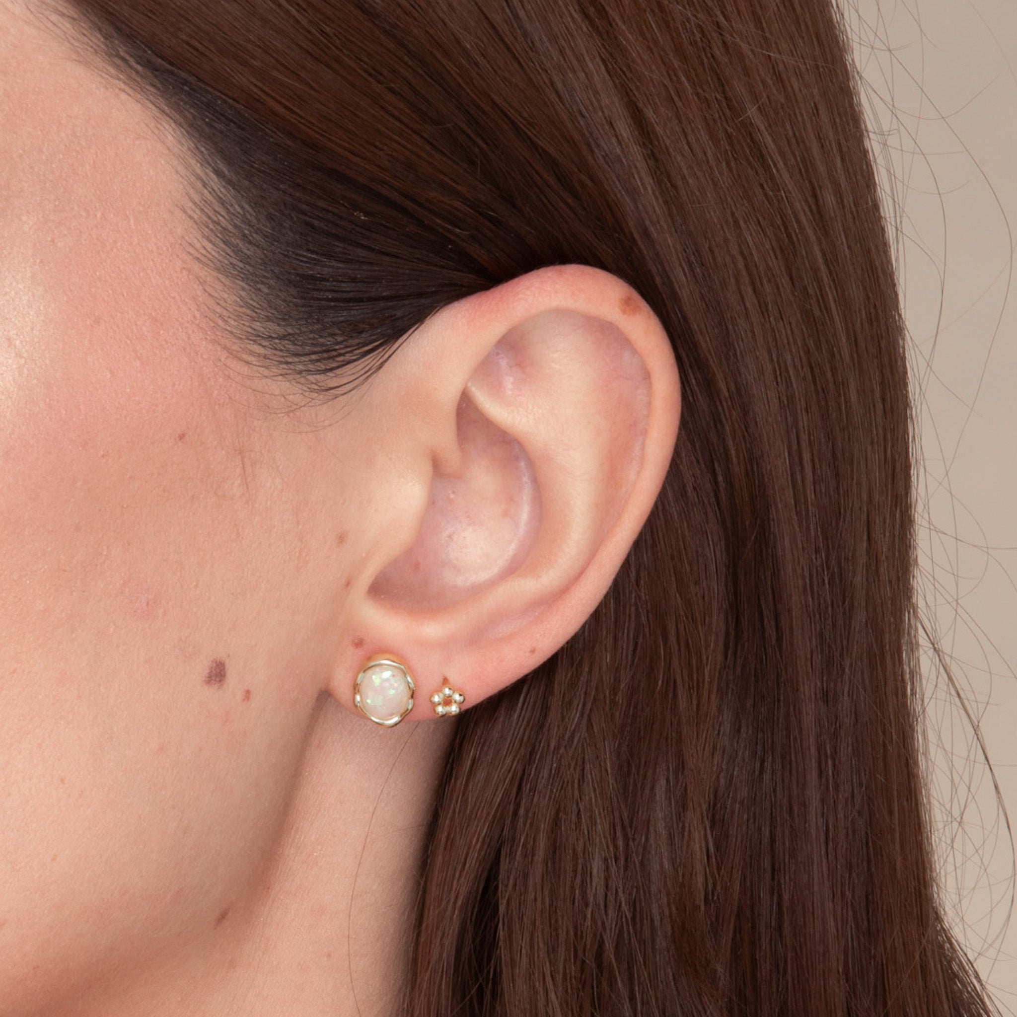Vintage Oval Opal Stud Earrings - Camile & Stone