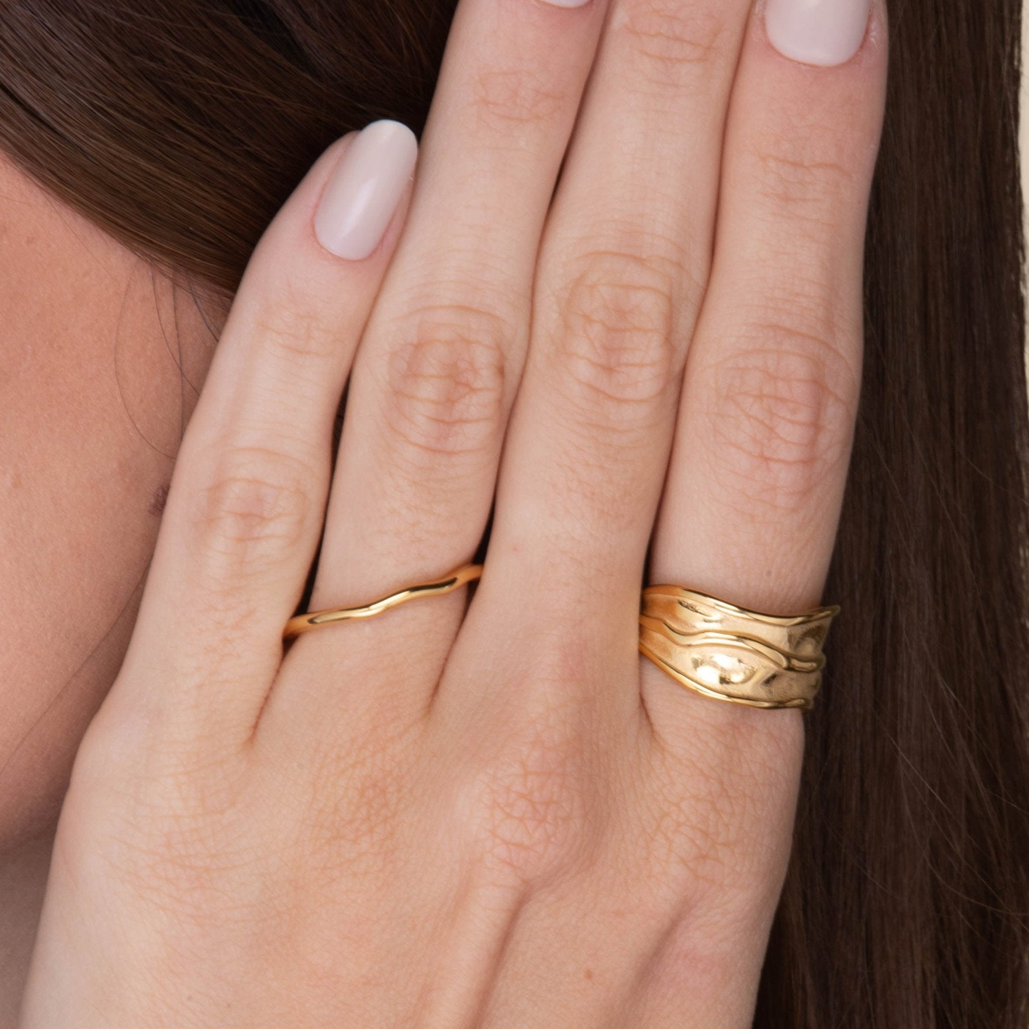 Wave Band Stacker Ring - Camile & Stone