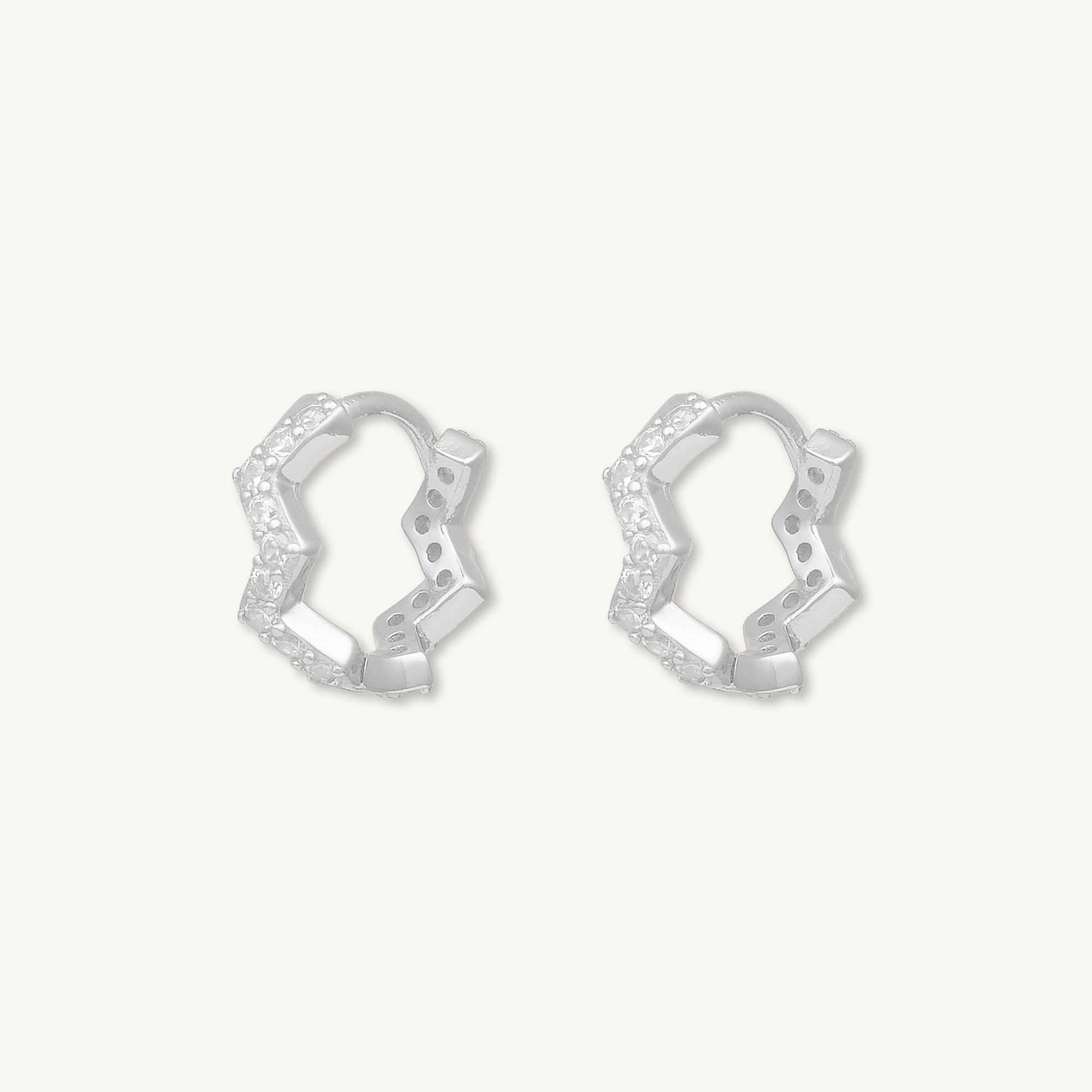 Zig Zag Sapphire Huggie Earrings - Camile & Stone