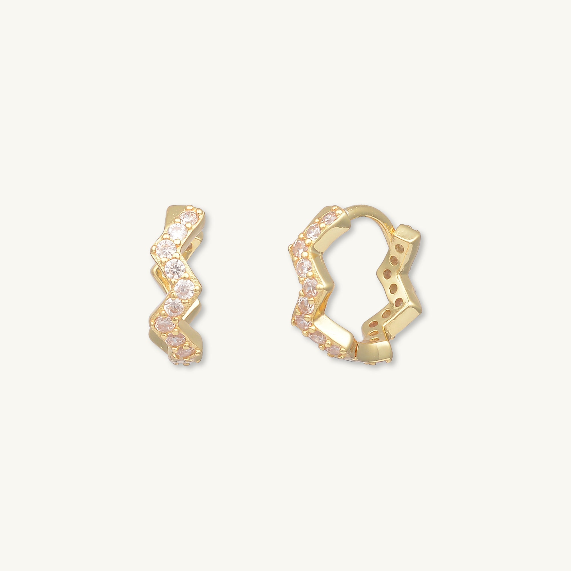 Zig Zag Sapphire Huggie Earrings - Camile & Stone
