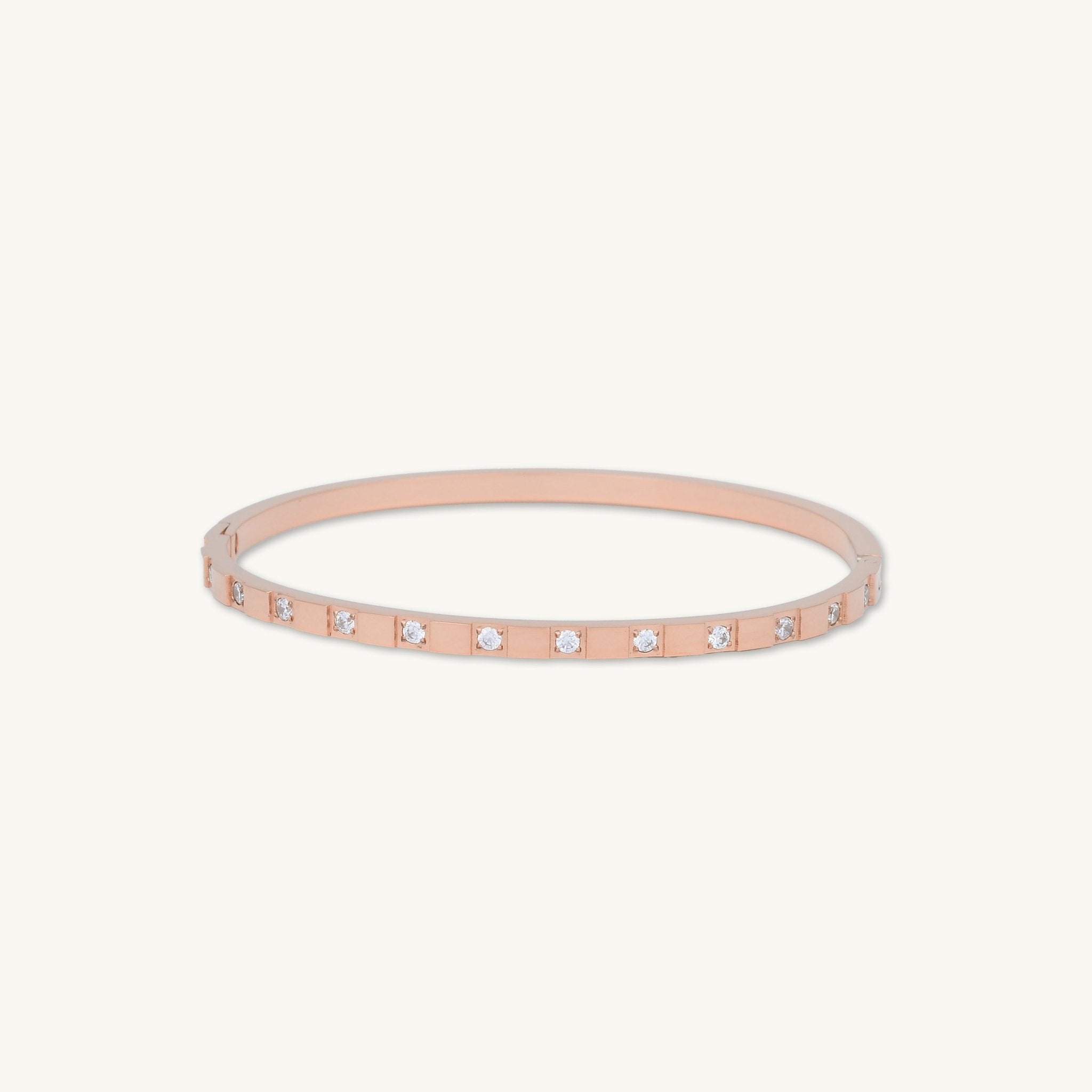 Zirconia Hinged Thin Bangle Bracelet - Camile & Stone