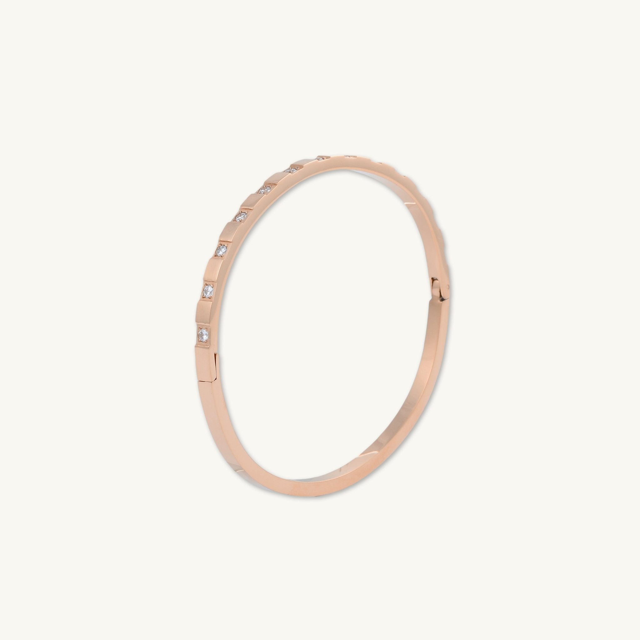 Zirconia Hinged Thin Bangle Bracelet - Camile & Stone