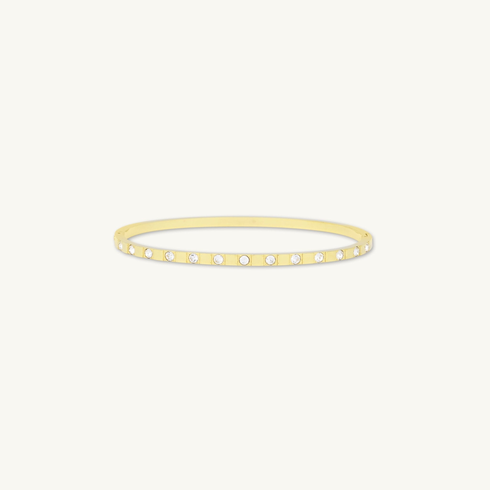 Zirconia Hinged Thin Bangle Bracelet - Camile & Stone