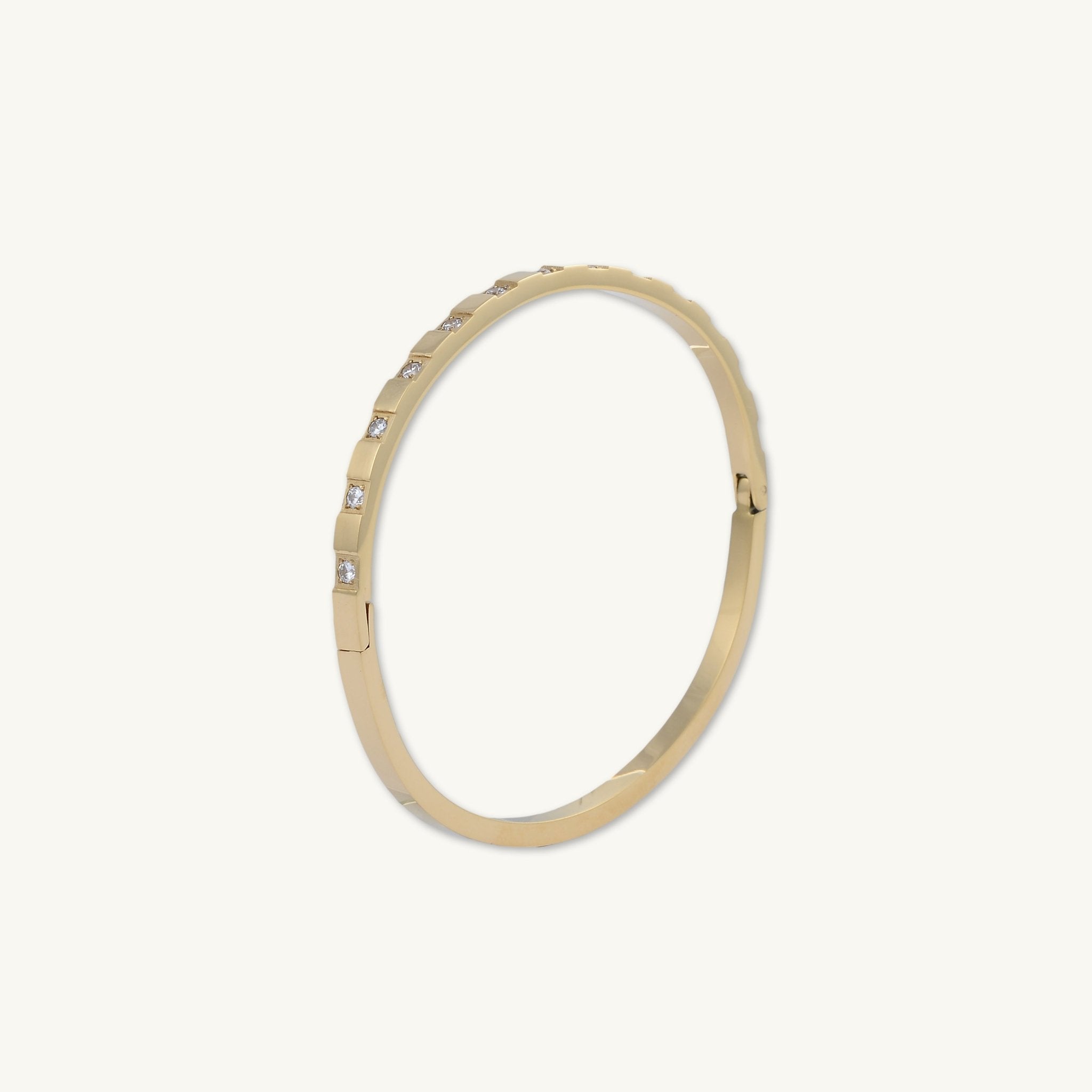 Zirconia Hinged Thin Bangle Bracelet - Camile & Stone