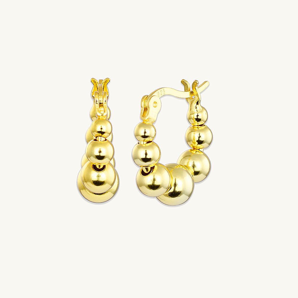 Asymmetric Ball Hoop Earrings - Camile & Stone