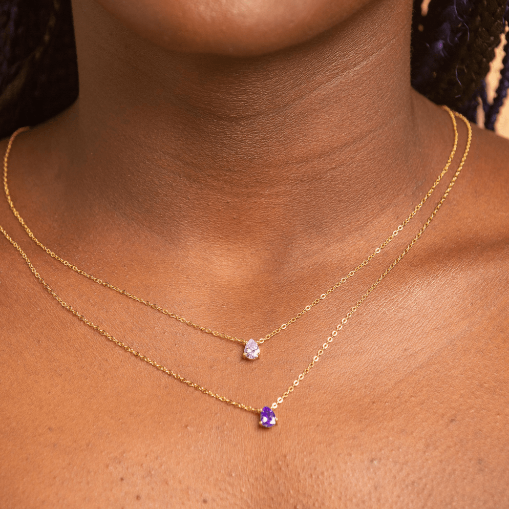 Birthstone Pear Shaped Necklace June - Camile & Stone