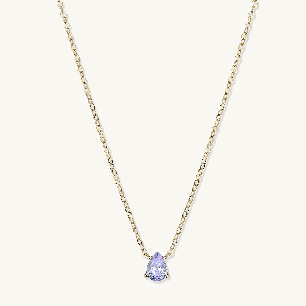 Birthstone Pear Shaped Necklace June - Camile & Stone