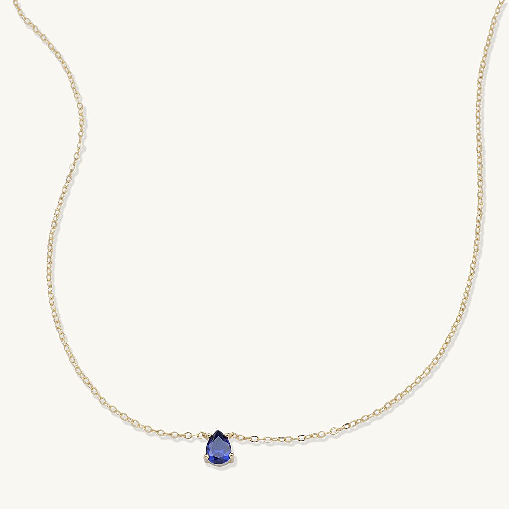 Birthstone Pear Shaped Necklace September - Camile & Stone