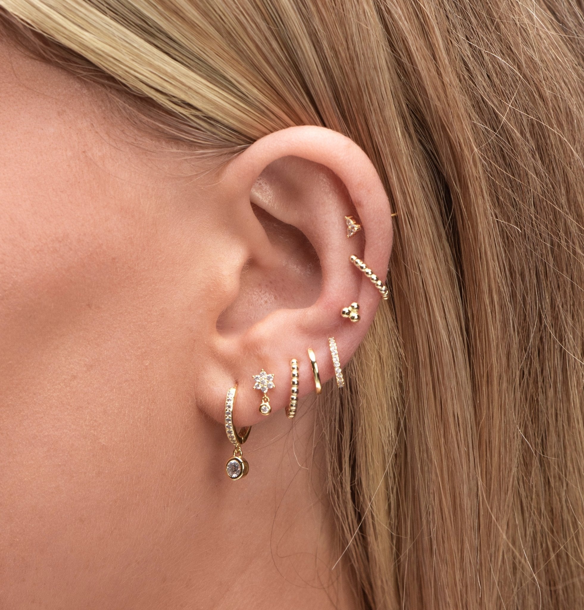 Black Sapphire Drop Hoop Earrings - Camile & Stone