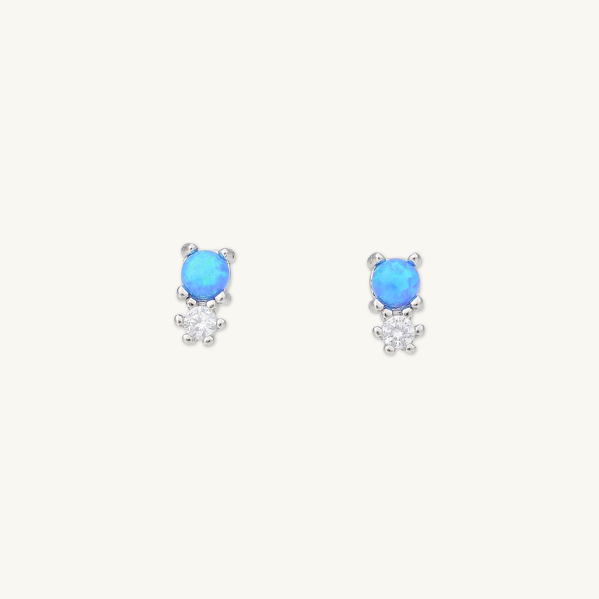 Blue Opal Sapphire Stud Earrings - Camile & Stone
