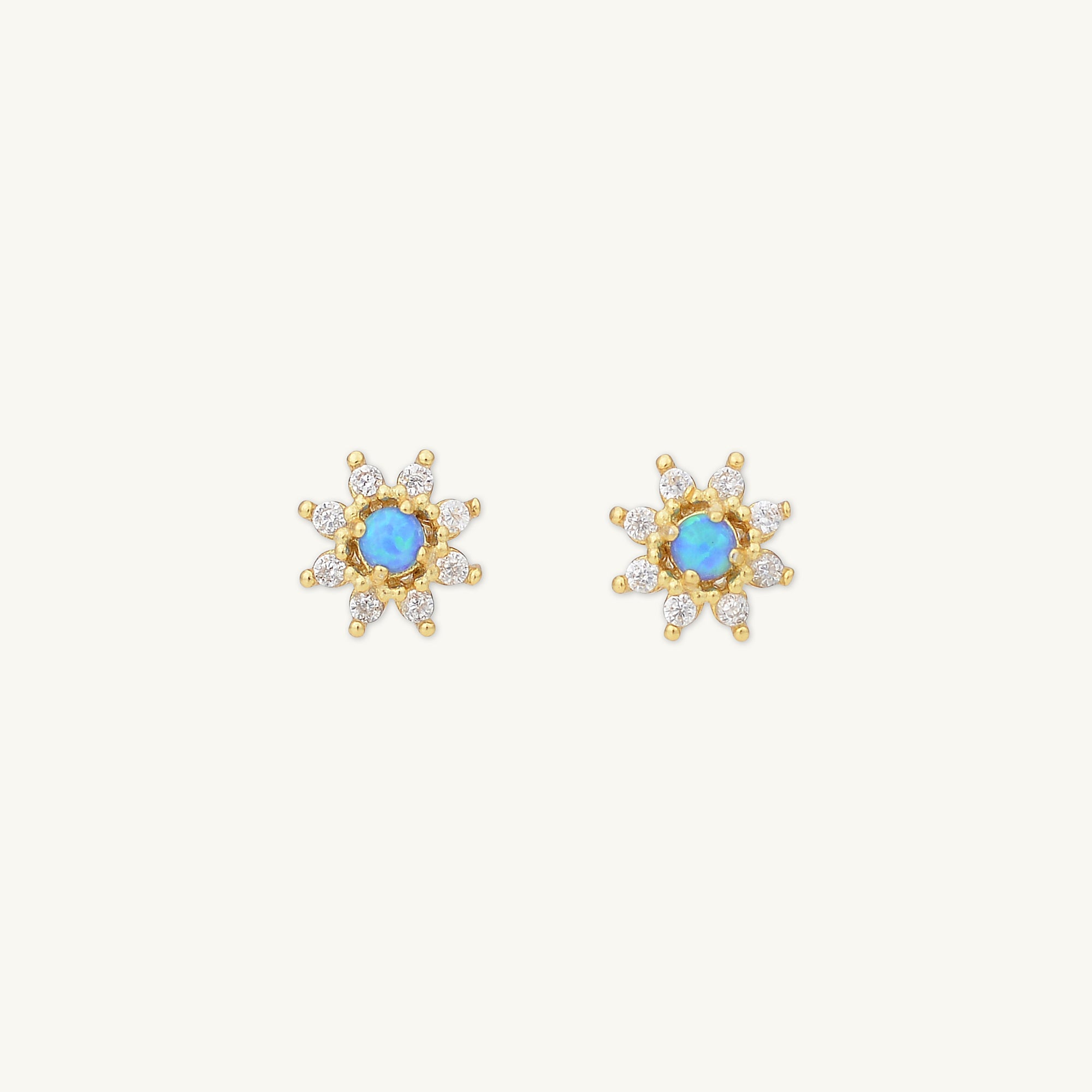 Blue Opal Starburst Sapphire Earrings - Camile & Stone