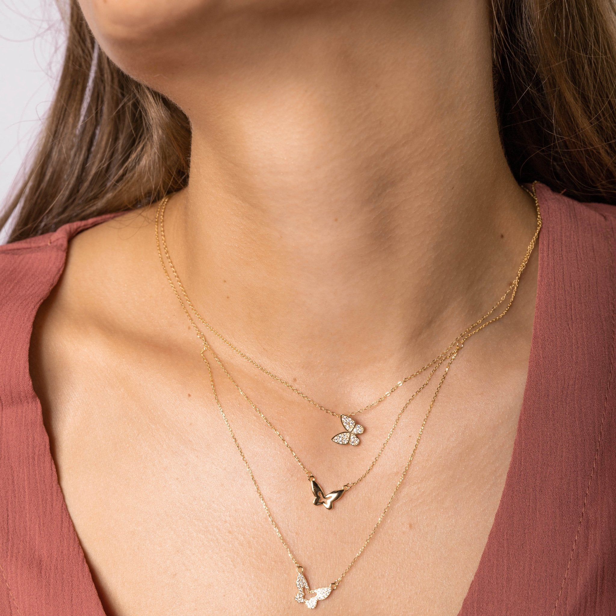 Butterfly Sapphire Chain Necklace - Camile & Stone