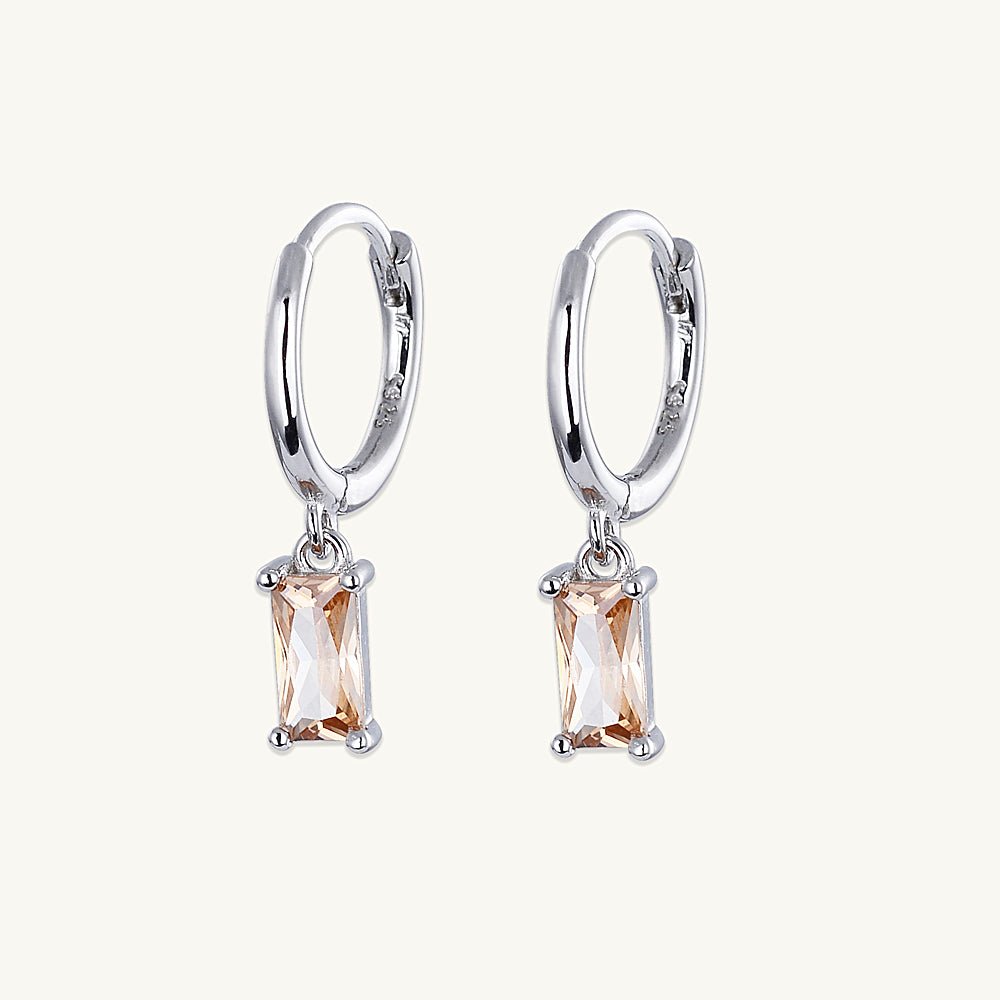 Champagne Baguette Hoop Earrings - Camile & Stone
