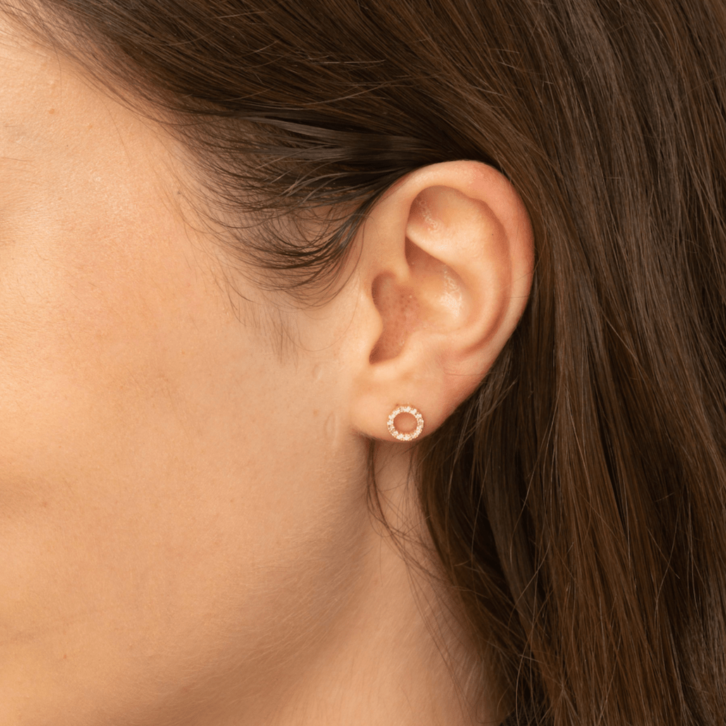 Circle Sapphire Stud Earrings - Camile & Stone