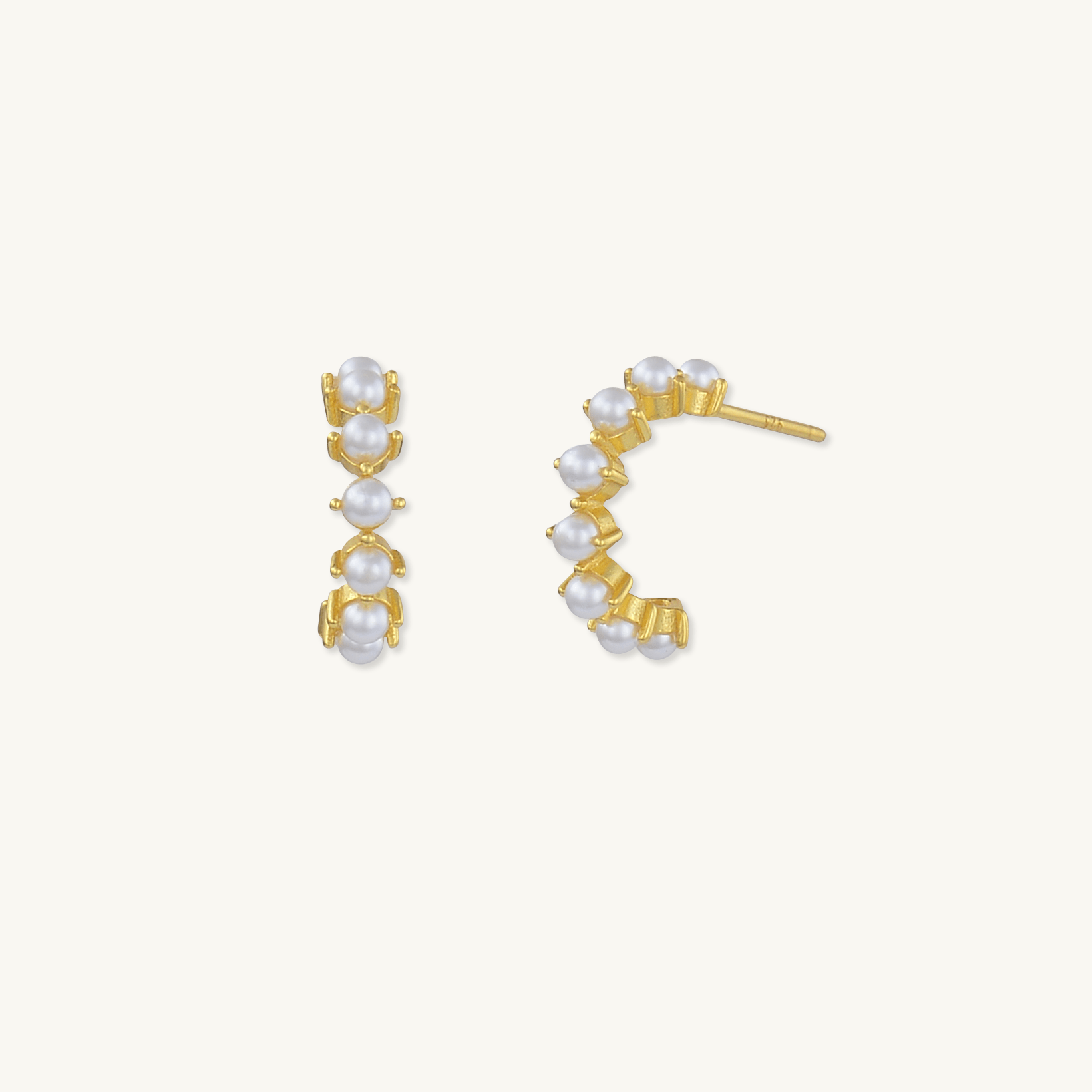 Classic Pearl Huggie Earrings - Camile & Stone