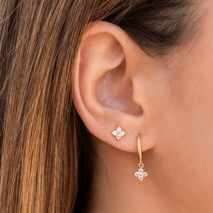Clover Sapphire Stud Earrings - Camile & Stone