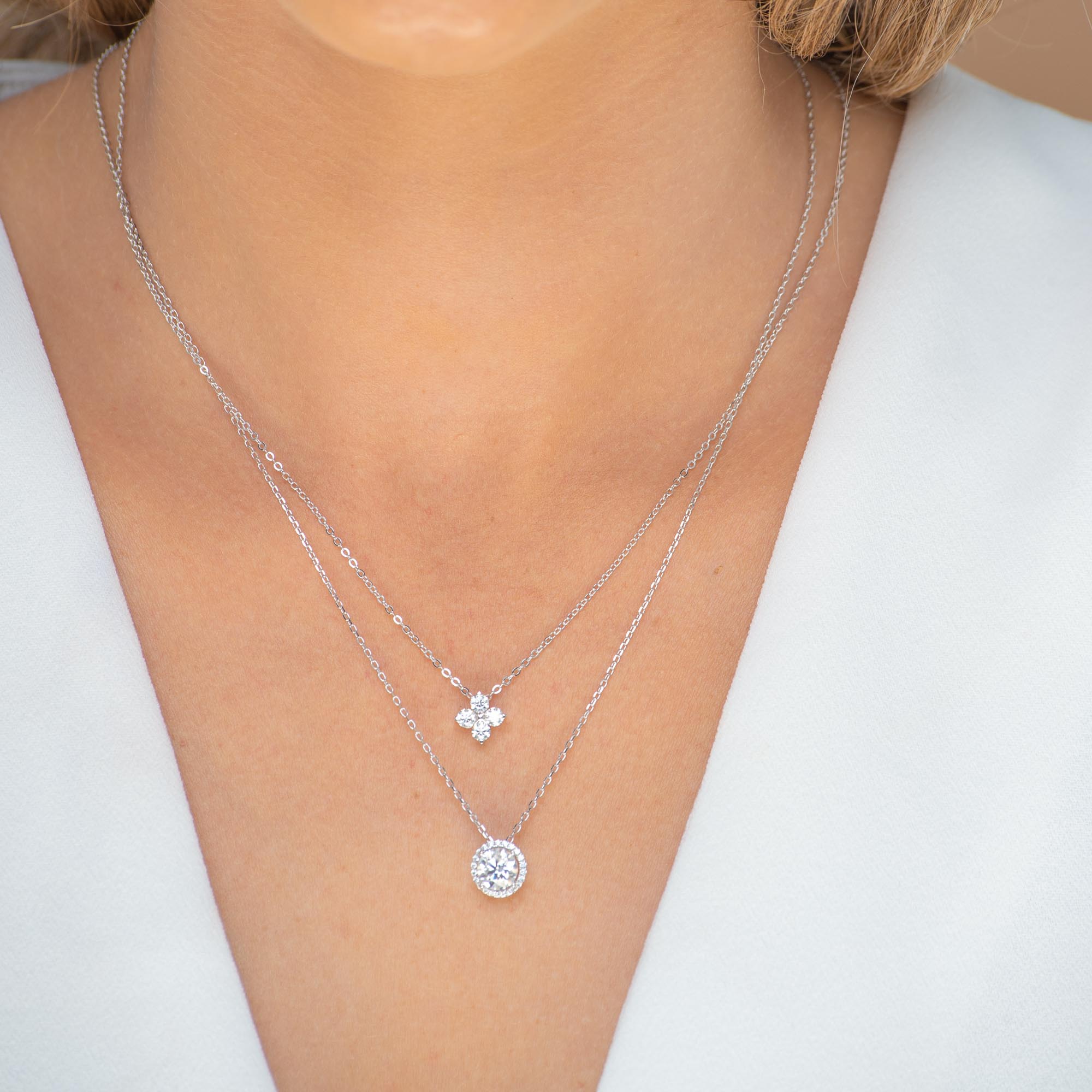 Clover Solitaire Moissanite Necklace 1 Carat - Camile & Stone