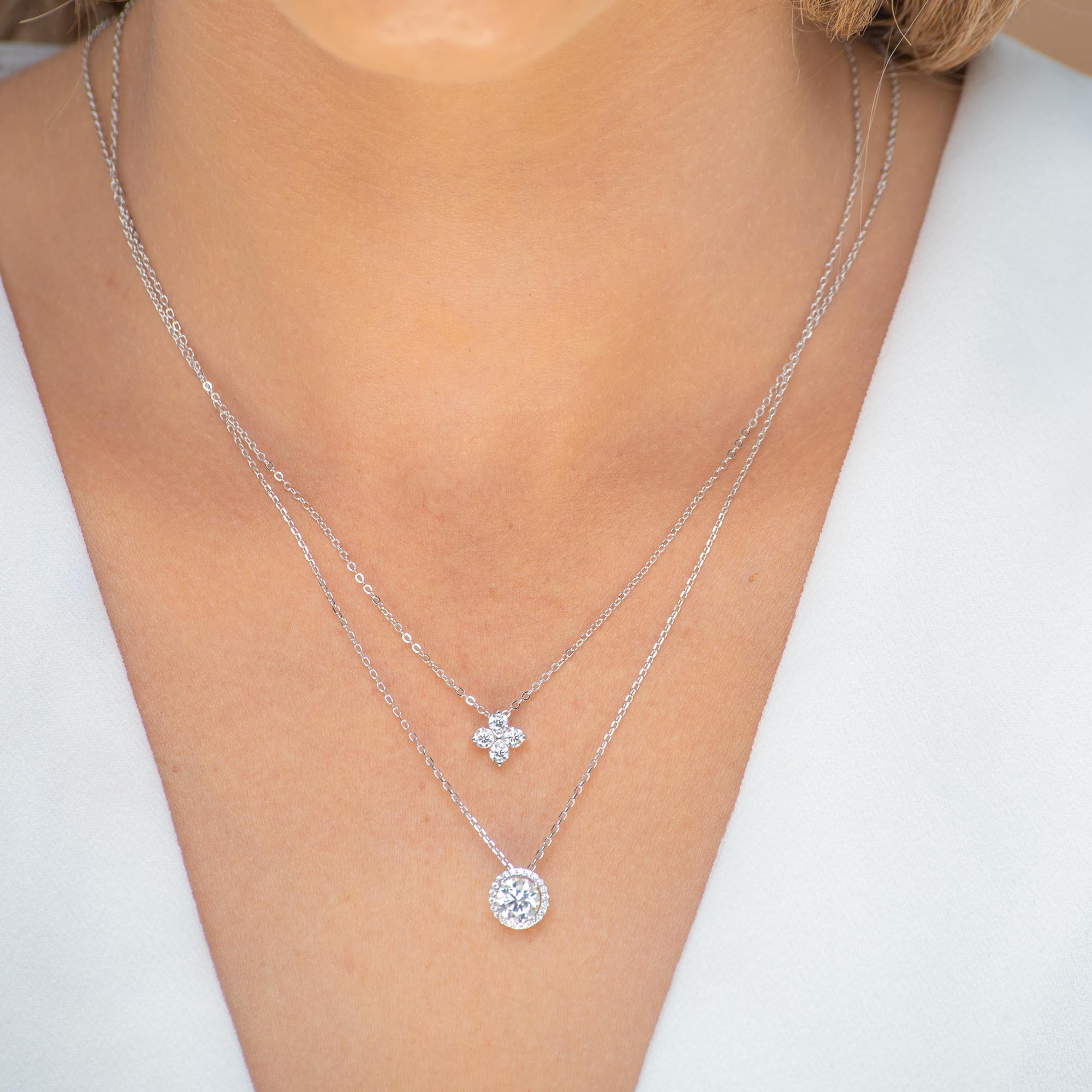 Clover Solitaire Moissanite Necklace 1 Carat - Camile & Stone