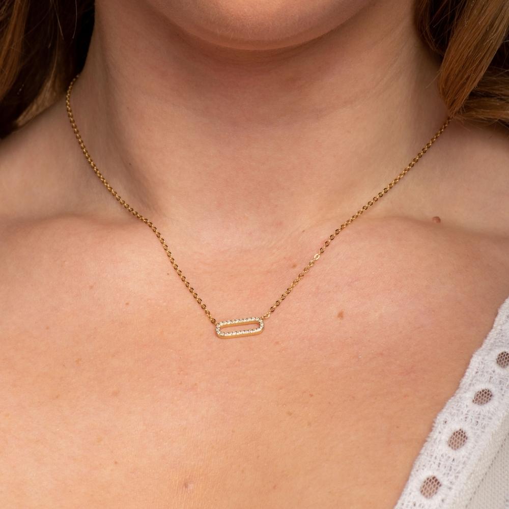 Curved Bar Sapphire Necklace - Camile & Stone