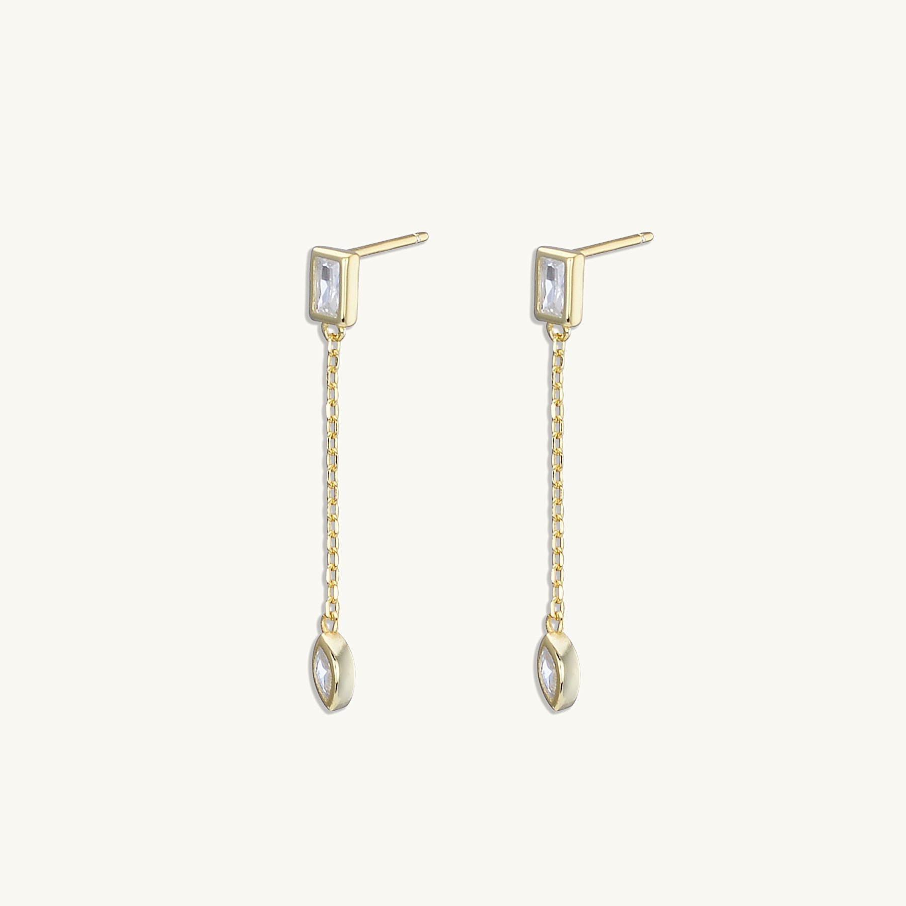 Double Sapphire Chain Earrings - Camile & Stone