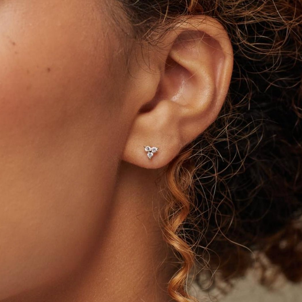 Emerald Lotus Sapphire Stud Earrings - Camile & Stone