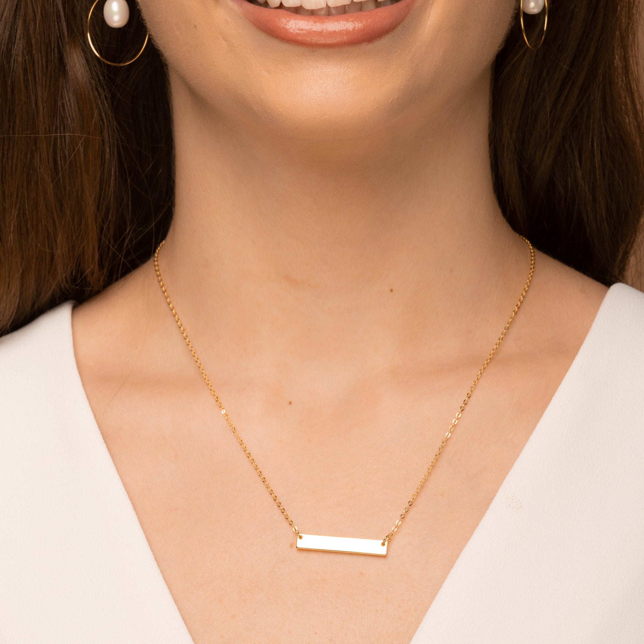 Engraved Date Bar Necklace - Camile & Stone