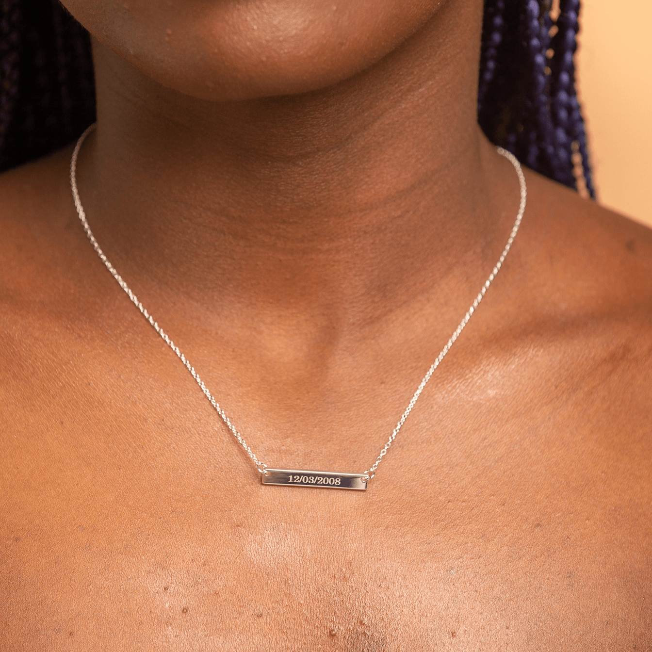 Engraved Personalised Bar Necklace - Camile & Stone