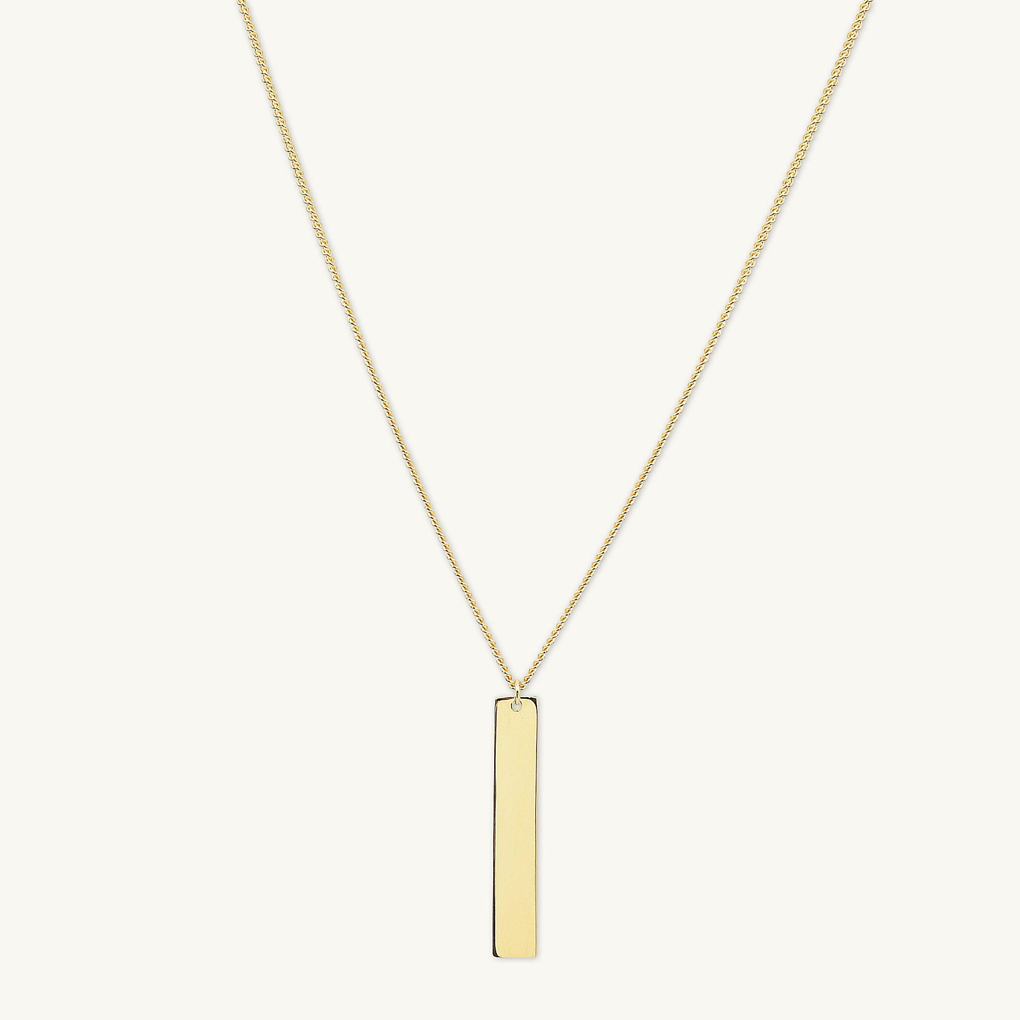 Engraved Personalised Vertical Bar Necklace - Camile & Stone