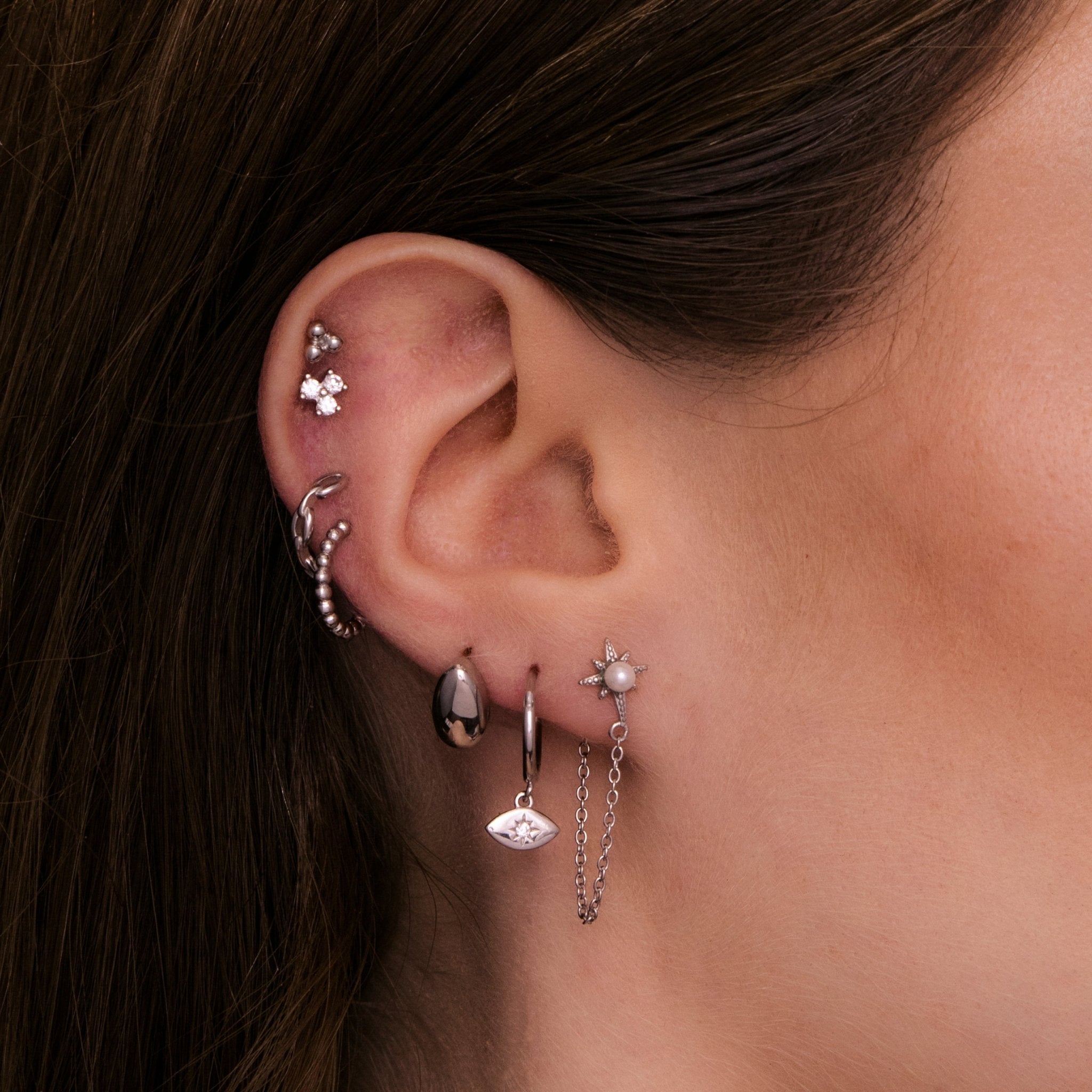 Evil Eye Sapphire Huggie Earrings - Camile & Stone