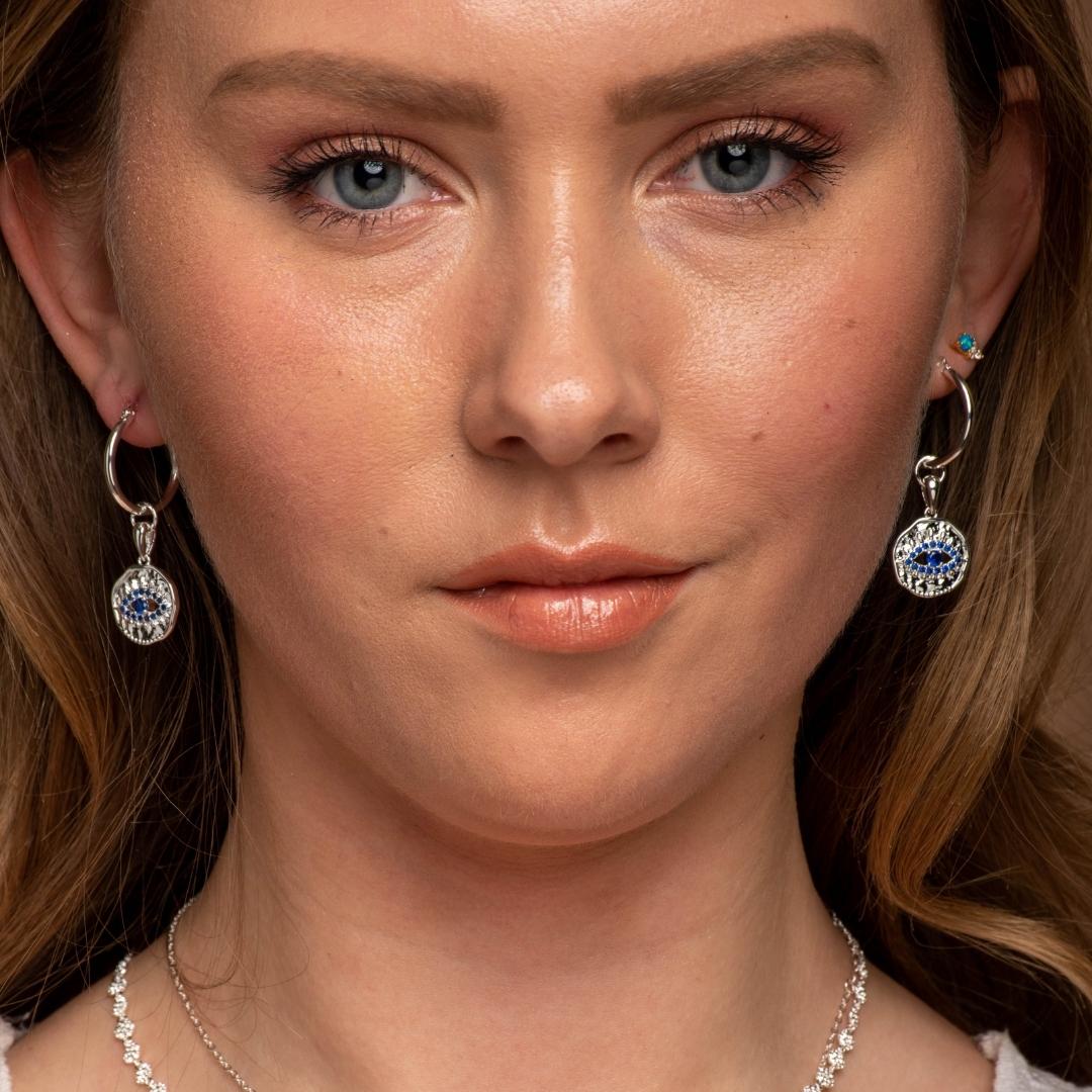 Evil Eye Statement Hoop Earrings - Camile & Stone