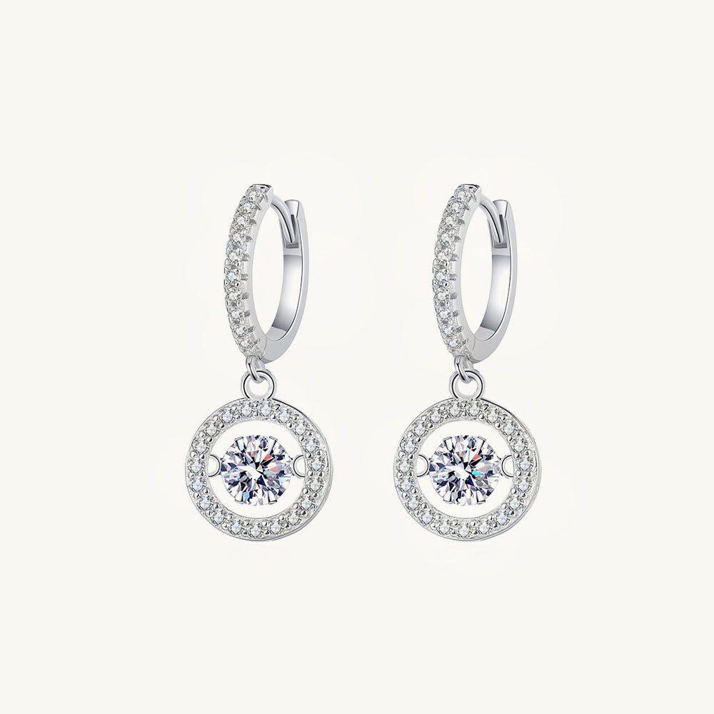 Floating Circle Moissanite Hoop Huggie Earrings 0.5 Carat - Camile & Stone