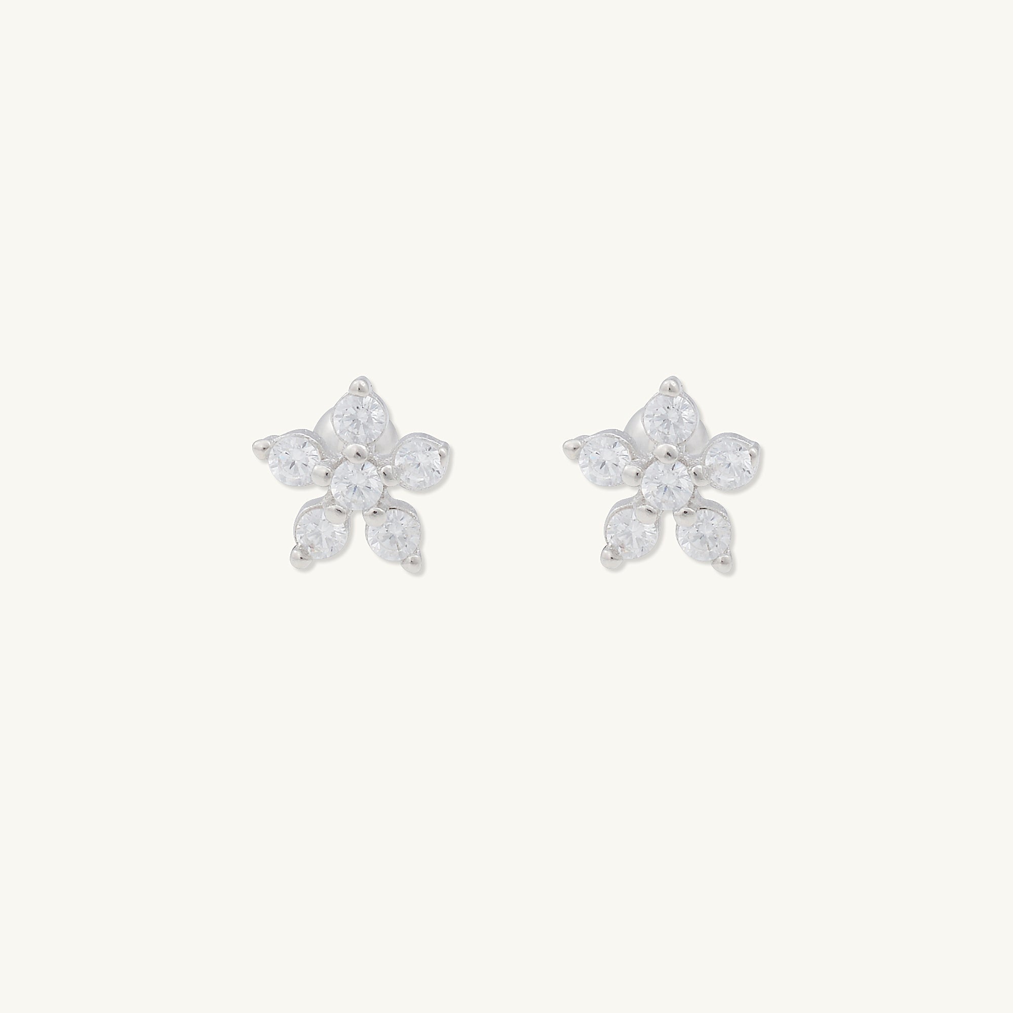 Flower Sapphire Barbell Stud Cartilage Earrings - Camile & Stone