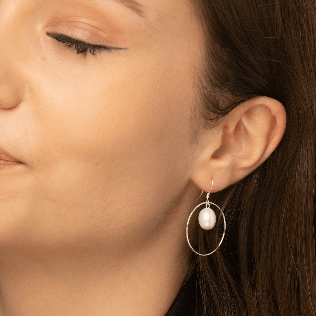 Freshwater Pearl Circular Drop Earrings - Camile & Stone