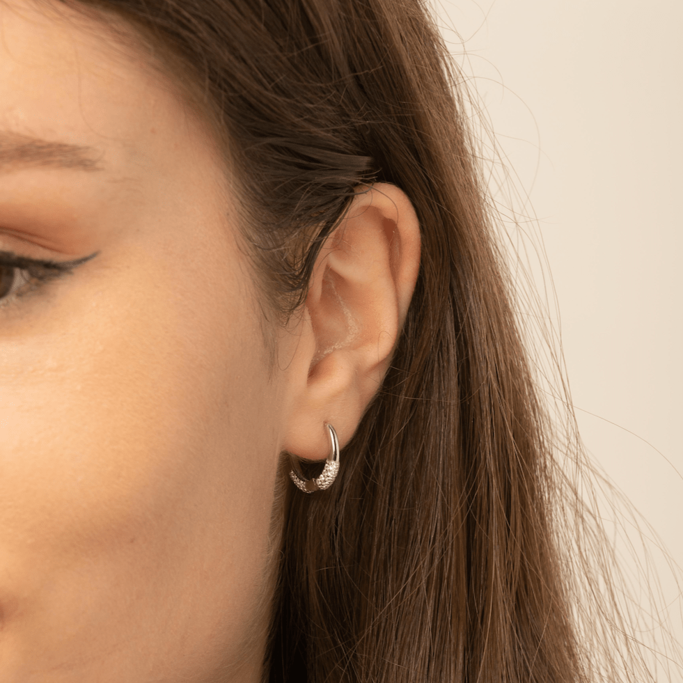 Half Sapphire Huggie Earrings - Camile & Stone