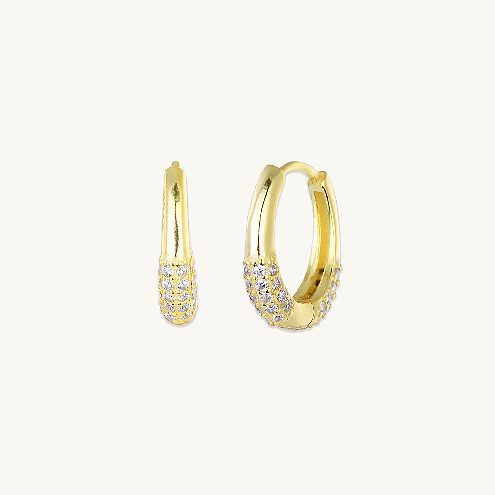 Half Sapphire Huggie Earrings - Camile & Stone
