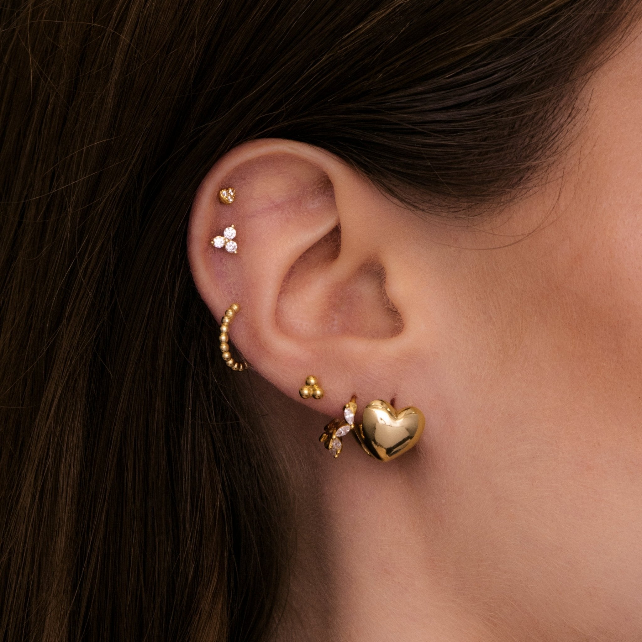 Heart Dome Huggie Earrings - Camile & Stone