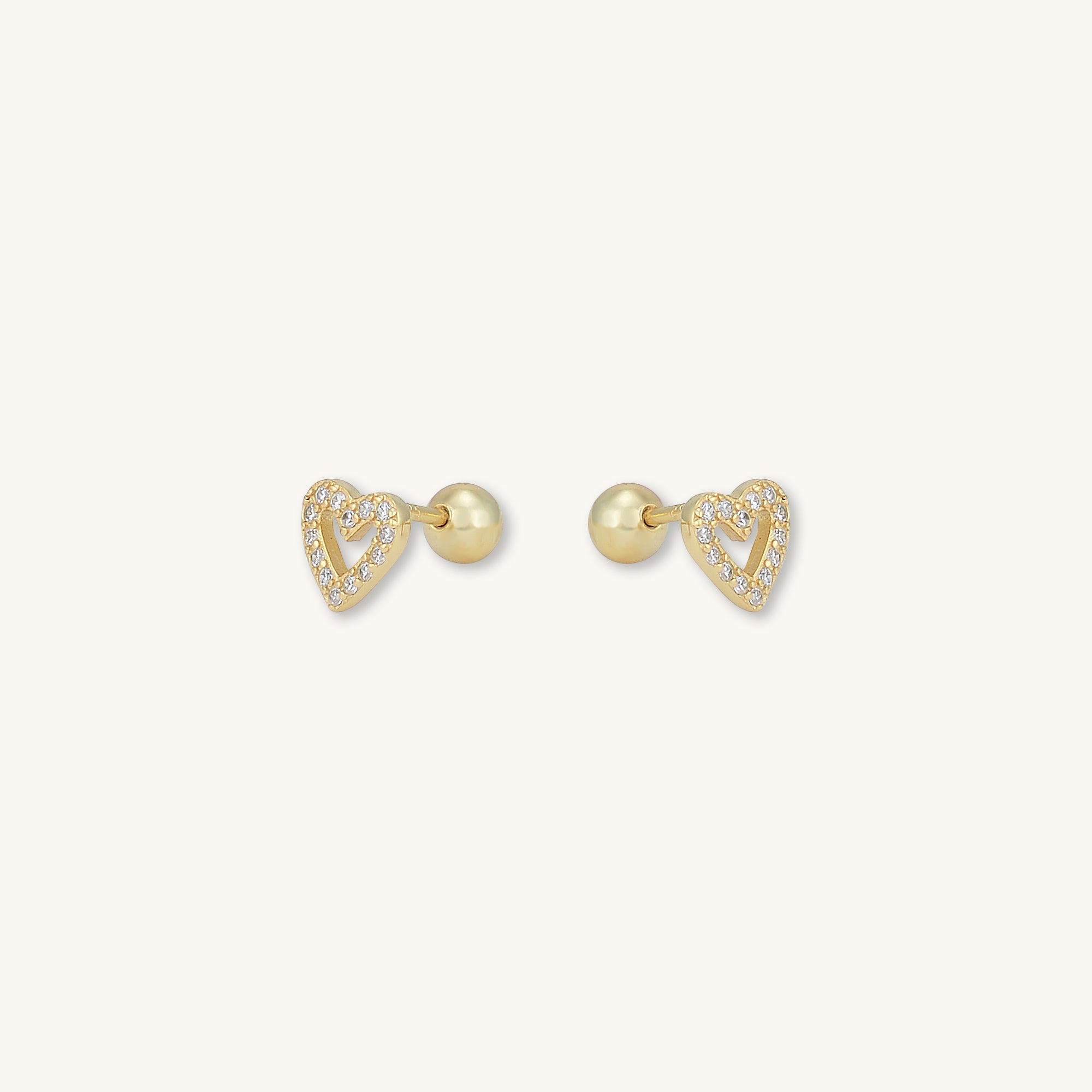 Heart Sapphire Barbell Stud Cartilage Earrings - Camile & Stone