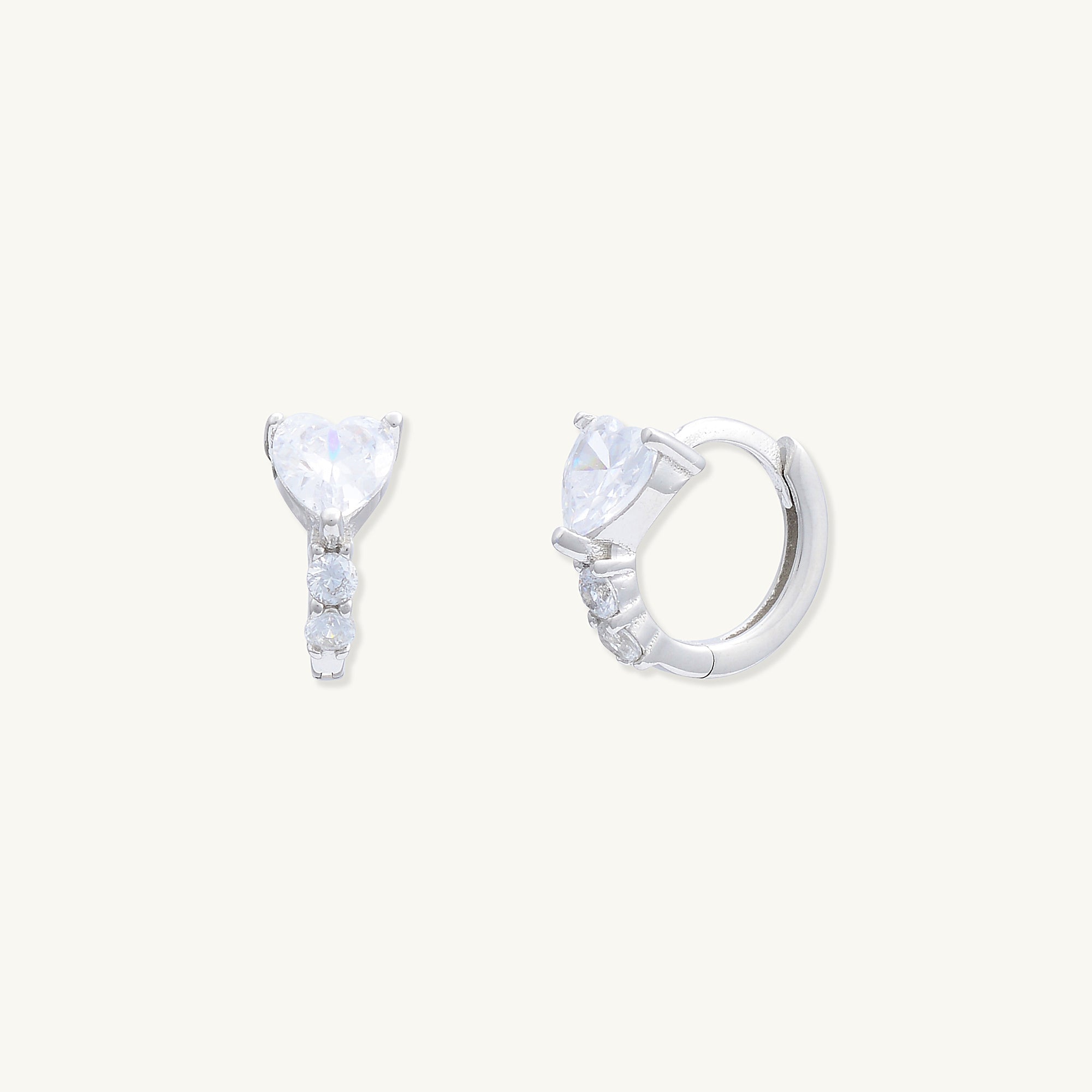 Heart Sapphire Huggie Hoops Earrings - Camile & Stone