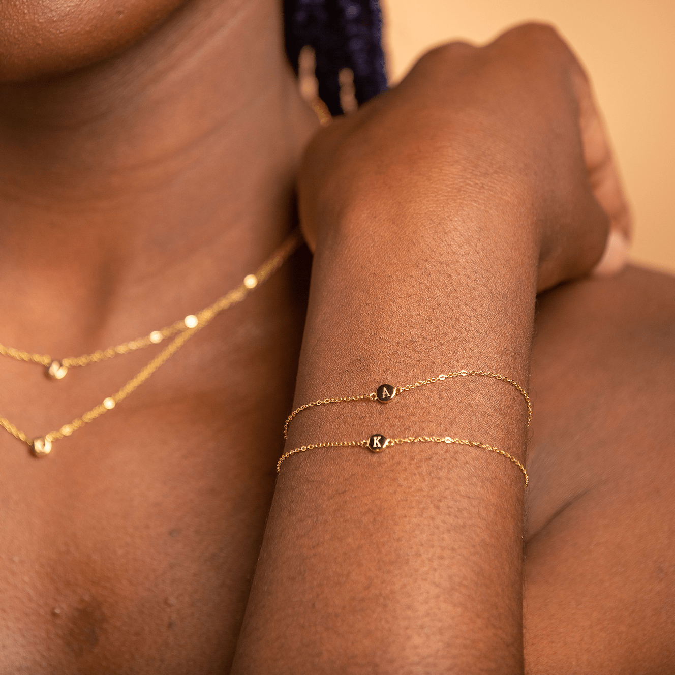 Initial Letter Dot Bracelet - Camile & Stone