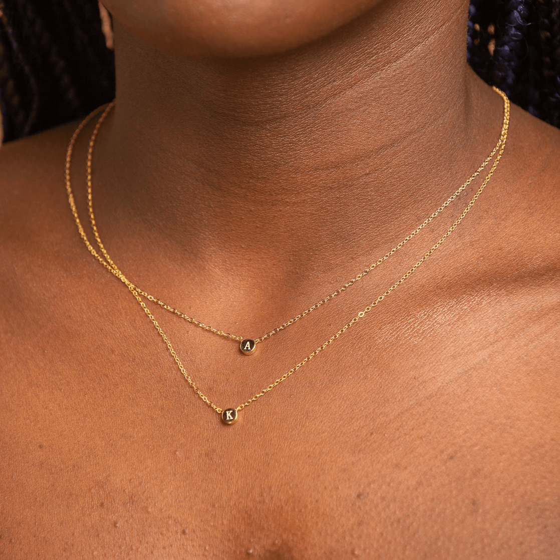 Initial Letter Dot Necklace - Camile & Stone
