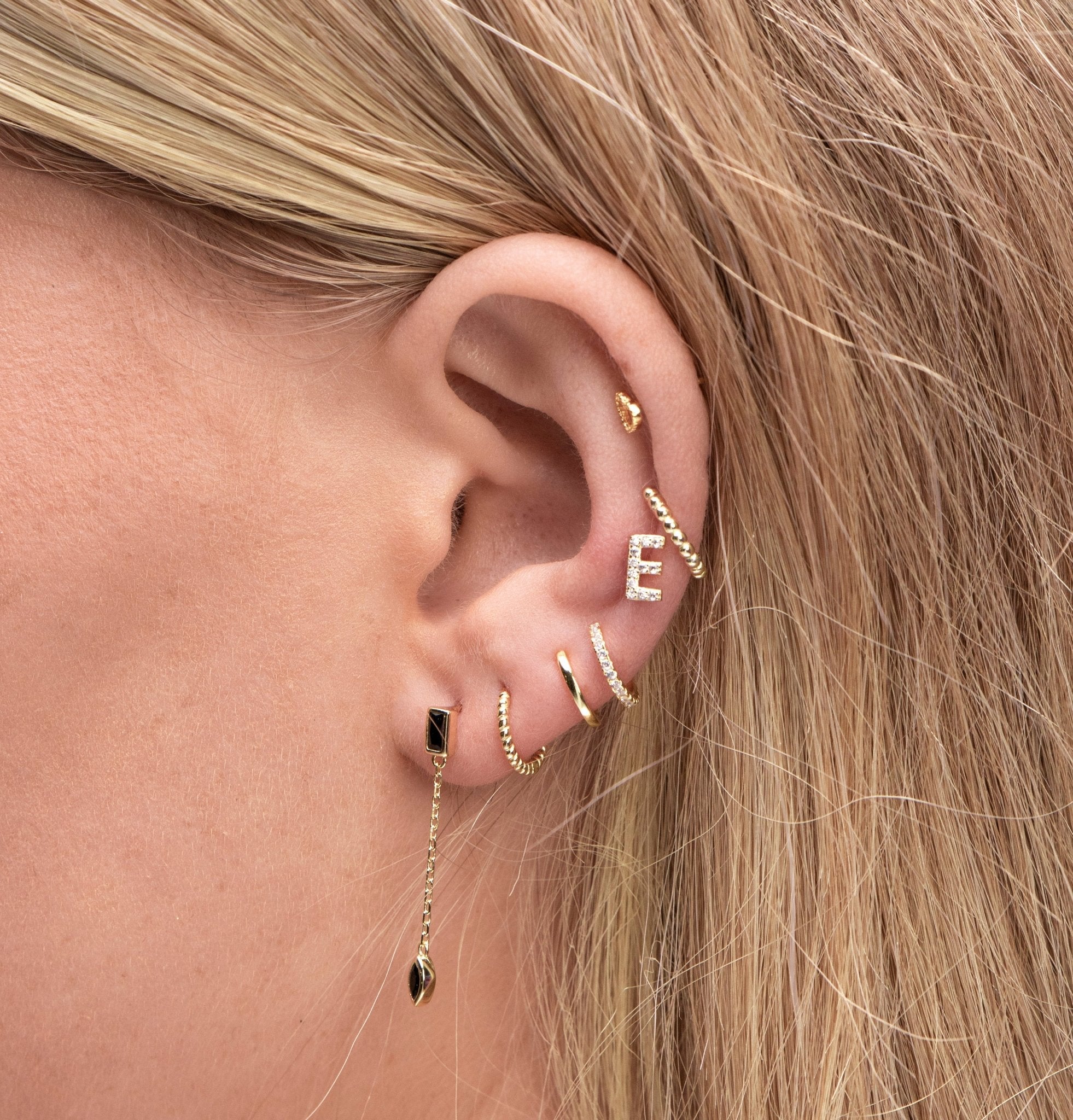 Initial Letter Sapphire Stud Earrings - Camile & Stone