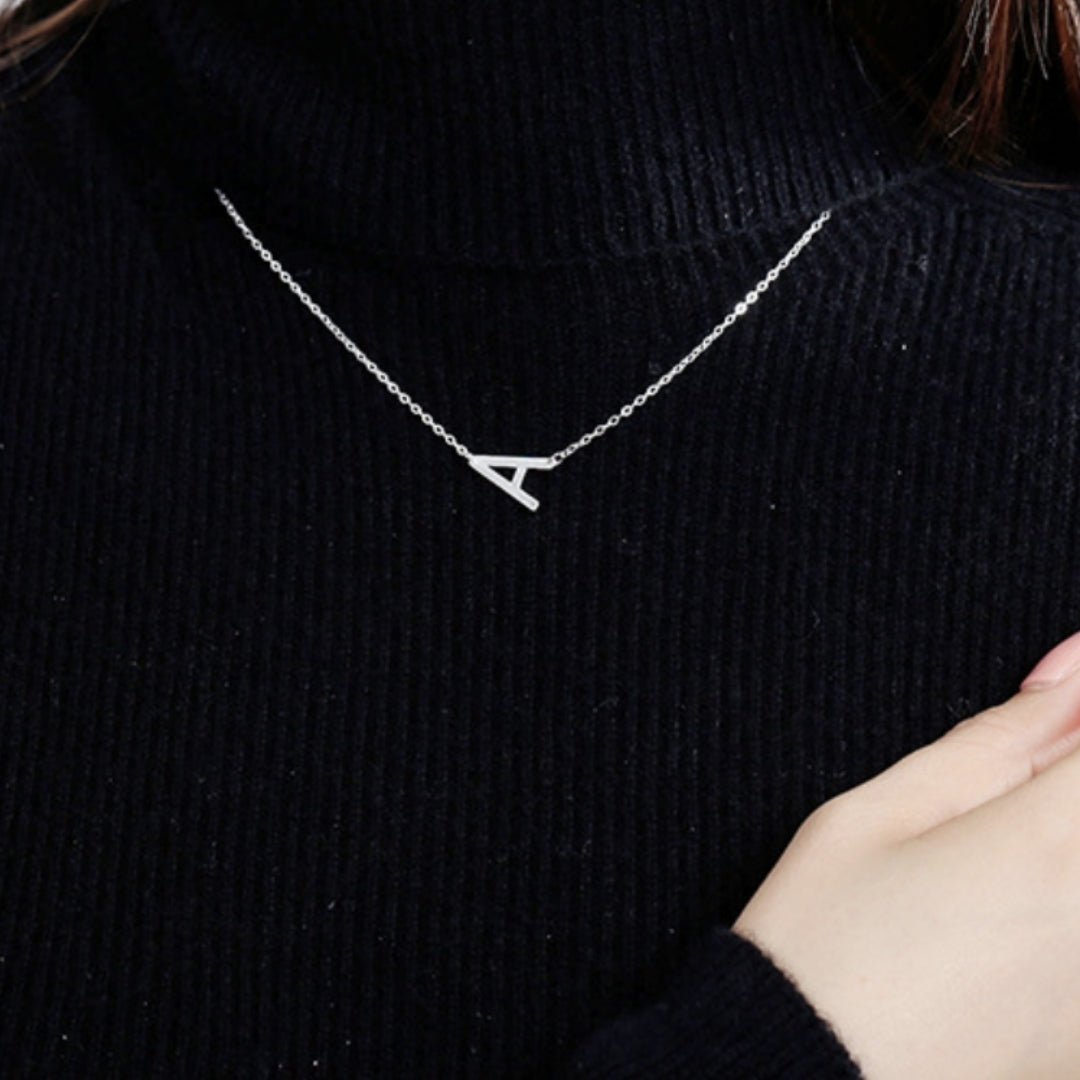 Large Sideways Letter Necklace - Camile & Stone