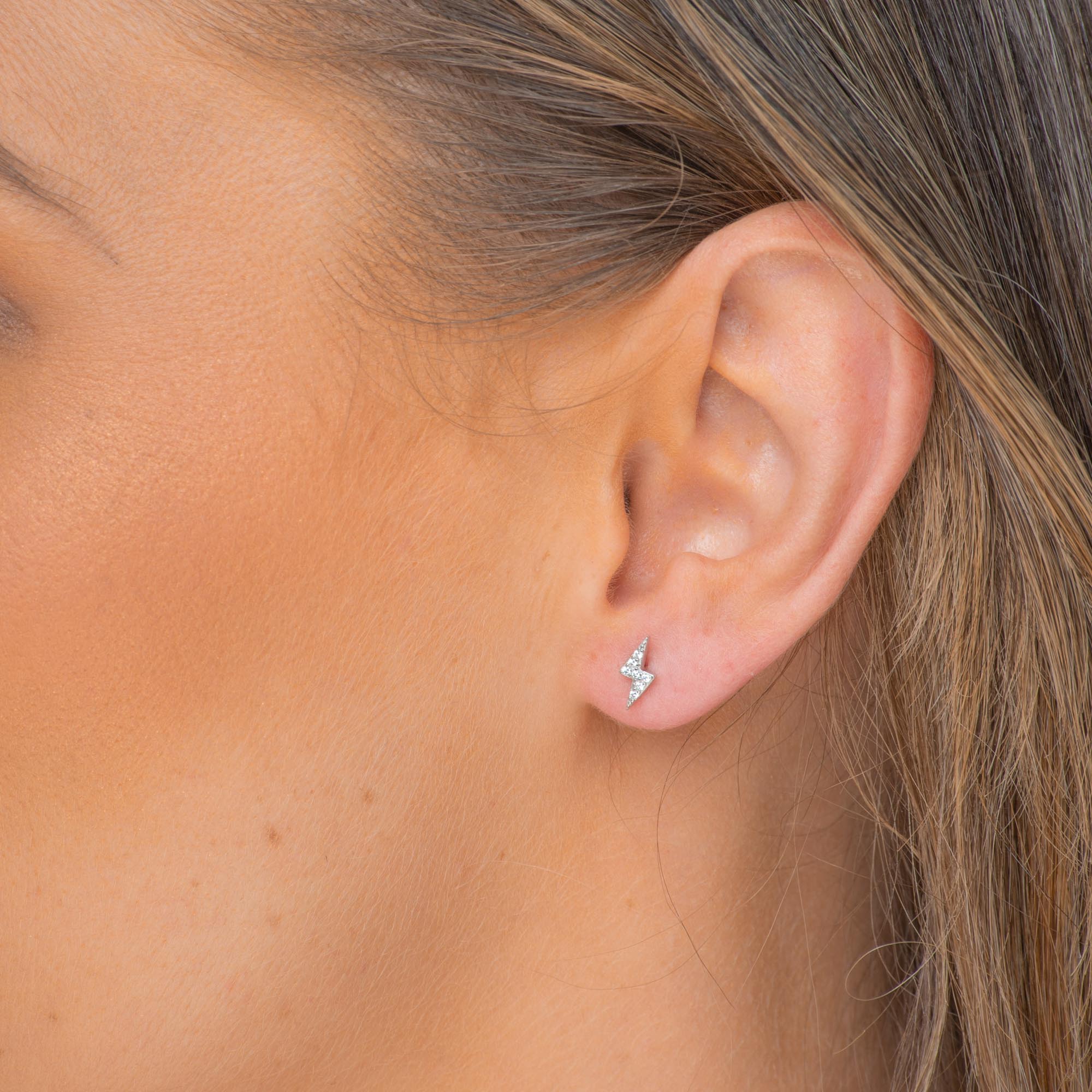 Lightning Bolt Sapphire Stud Earrings - Camile & Stone