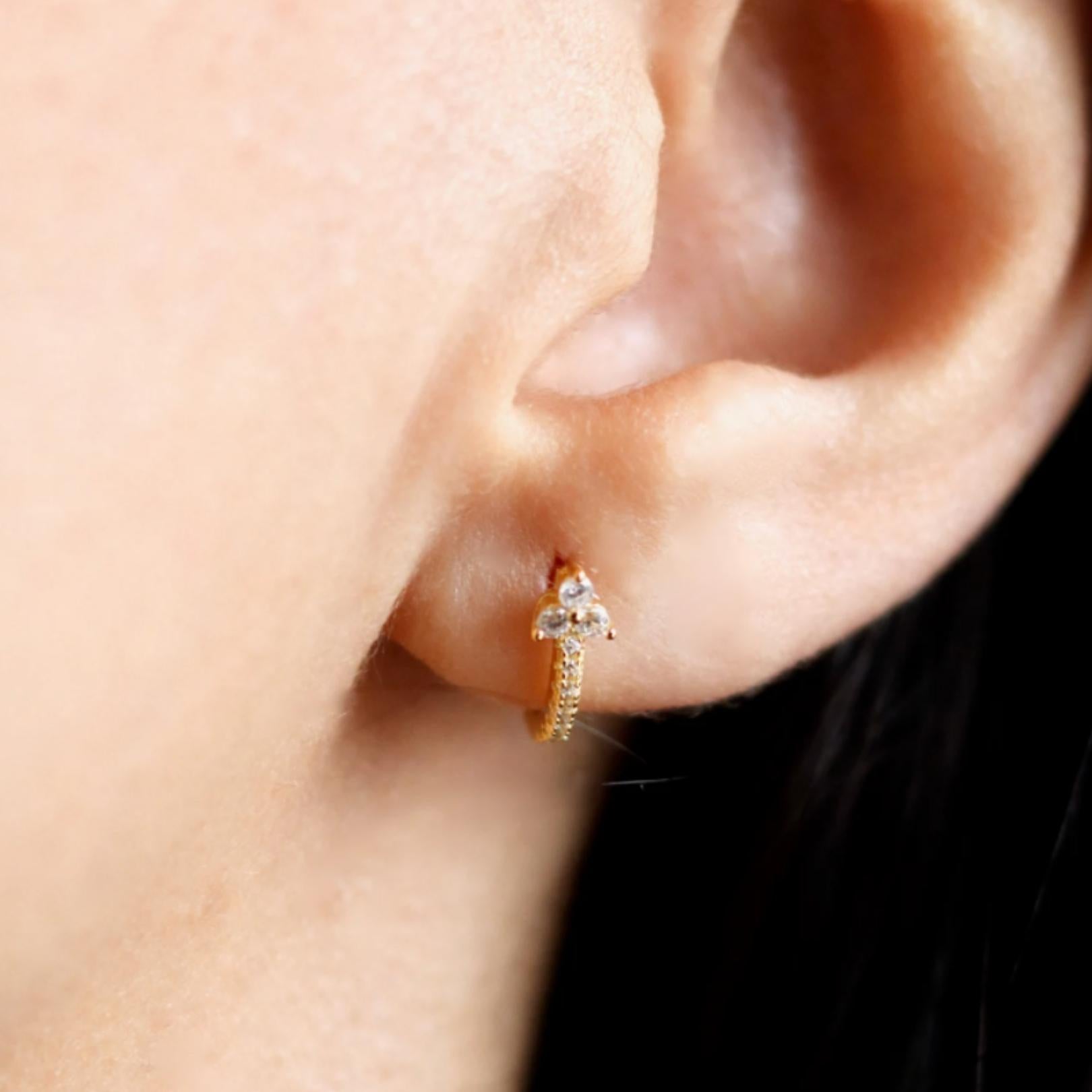 Lotus Sapphire Hoop Earrings - Camile & Stone